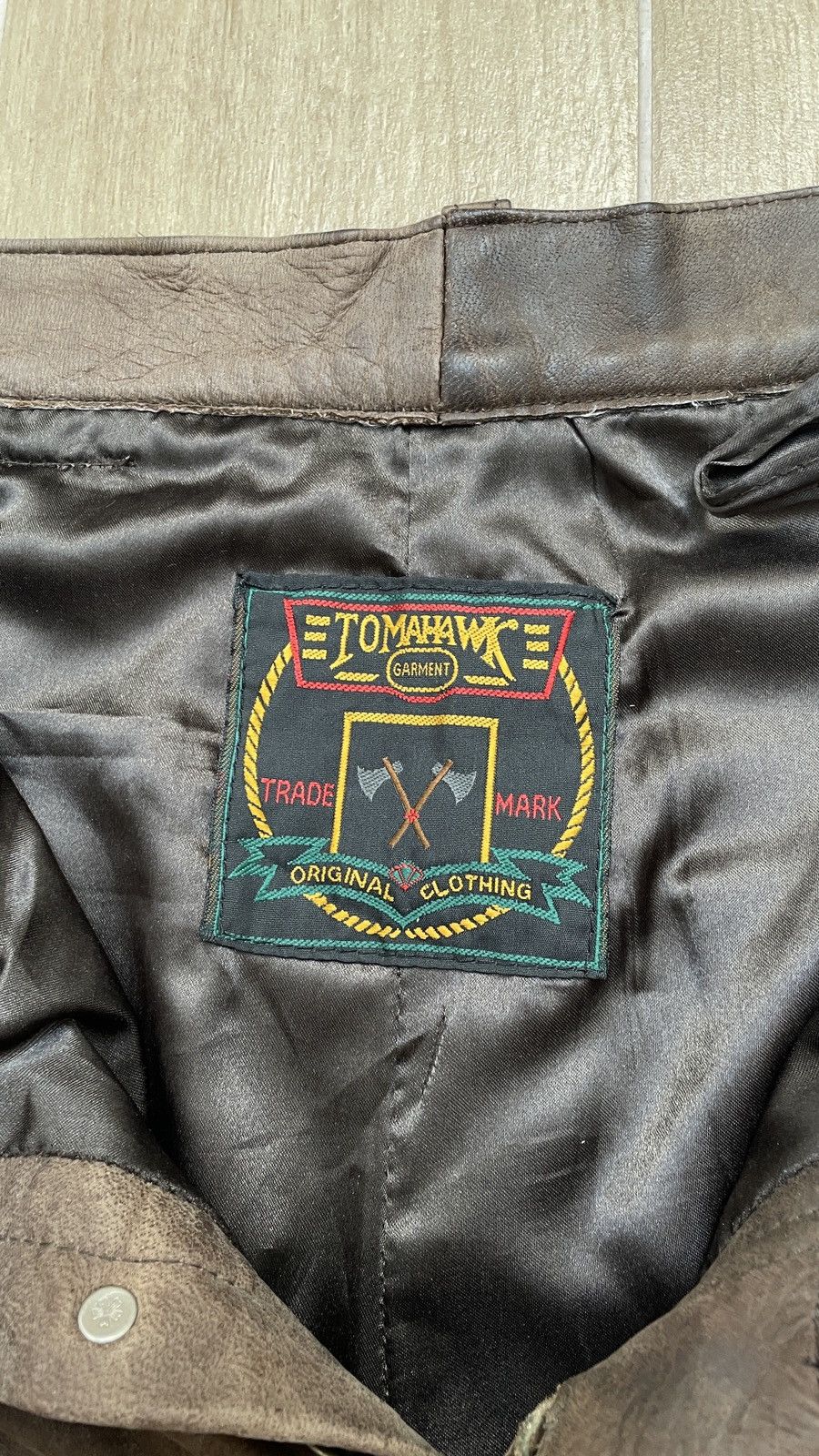 Leather Tomahawk Vintage 90s Y2K Brown Cowboy Genuine Leather Pants Size US 31 - 9 Thumbnail
