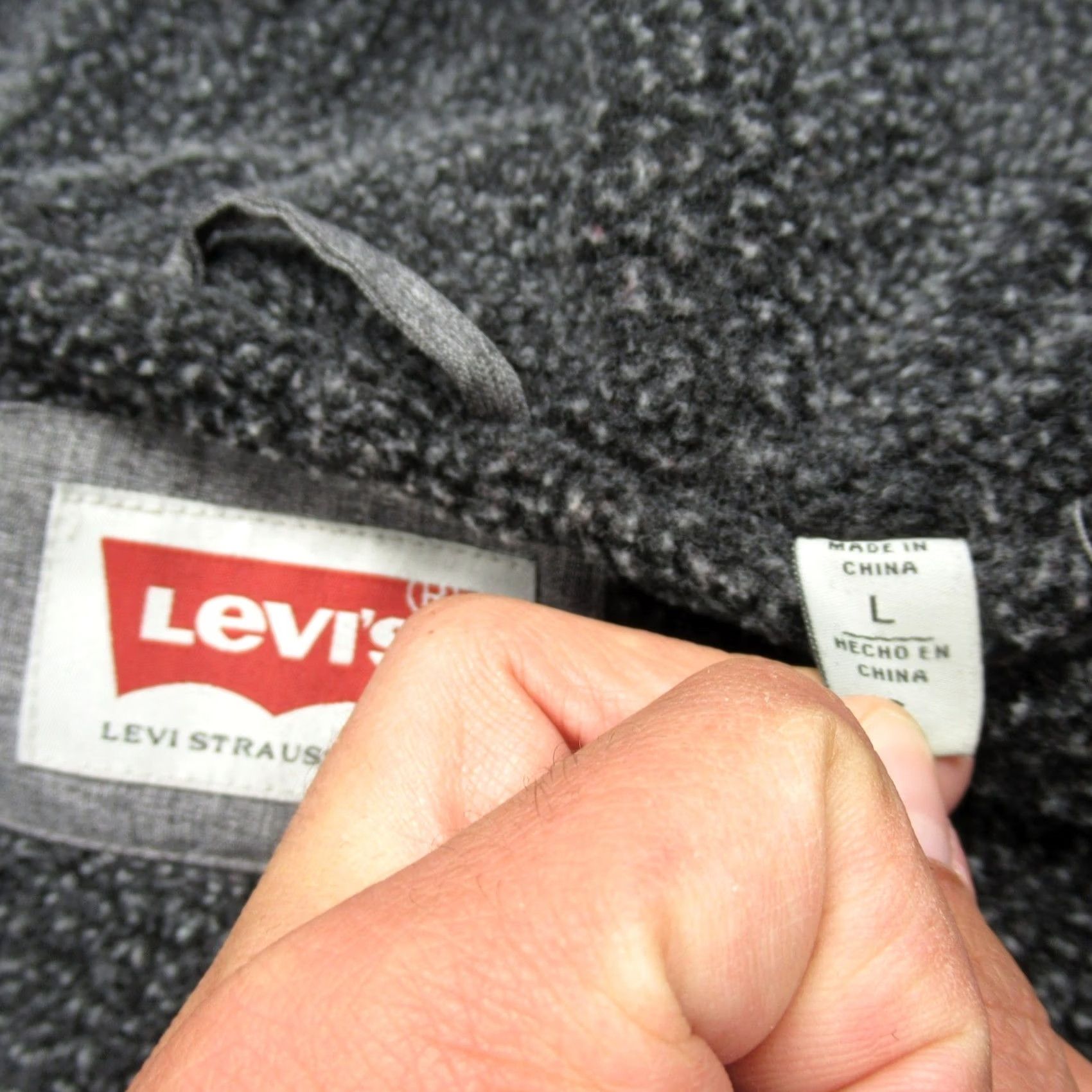 Levi's Levis Jacket Men Large Gray Sherpa Lined Water Resistant Hooded Full Zip Trucker Size US L / EU 52-54 / 3 - 4 Thumbnail