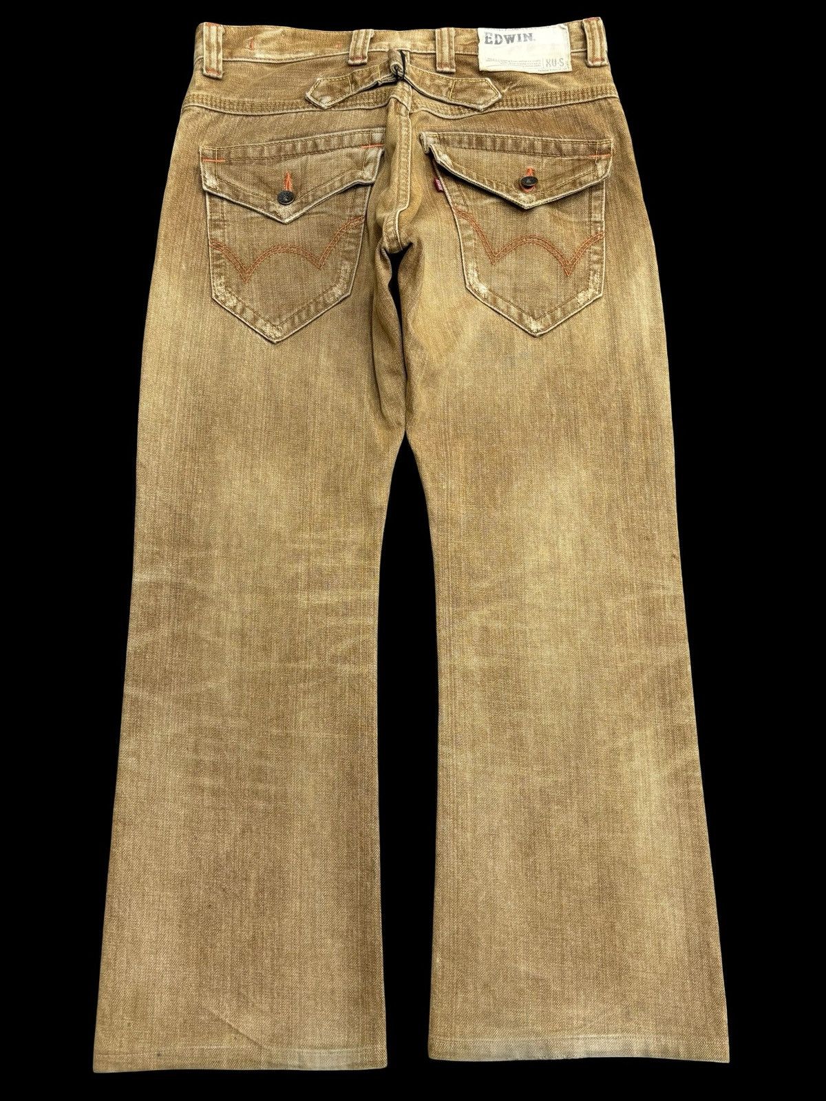 Edwin 💥Rare Colour💥Edwin 401XVS Rust Flare Cinch Back Denim F492 Size US 33 - 1 Thumbnail