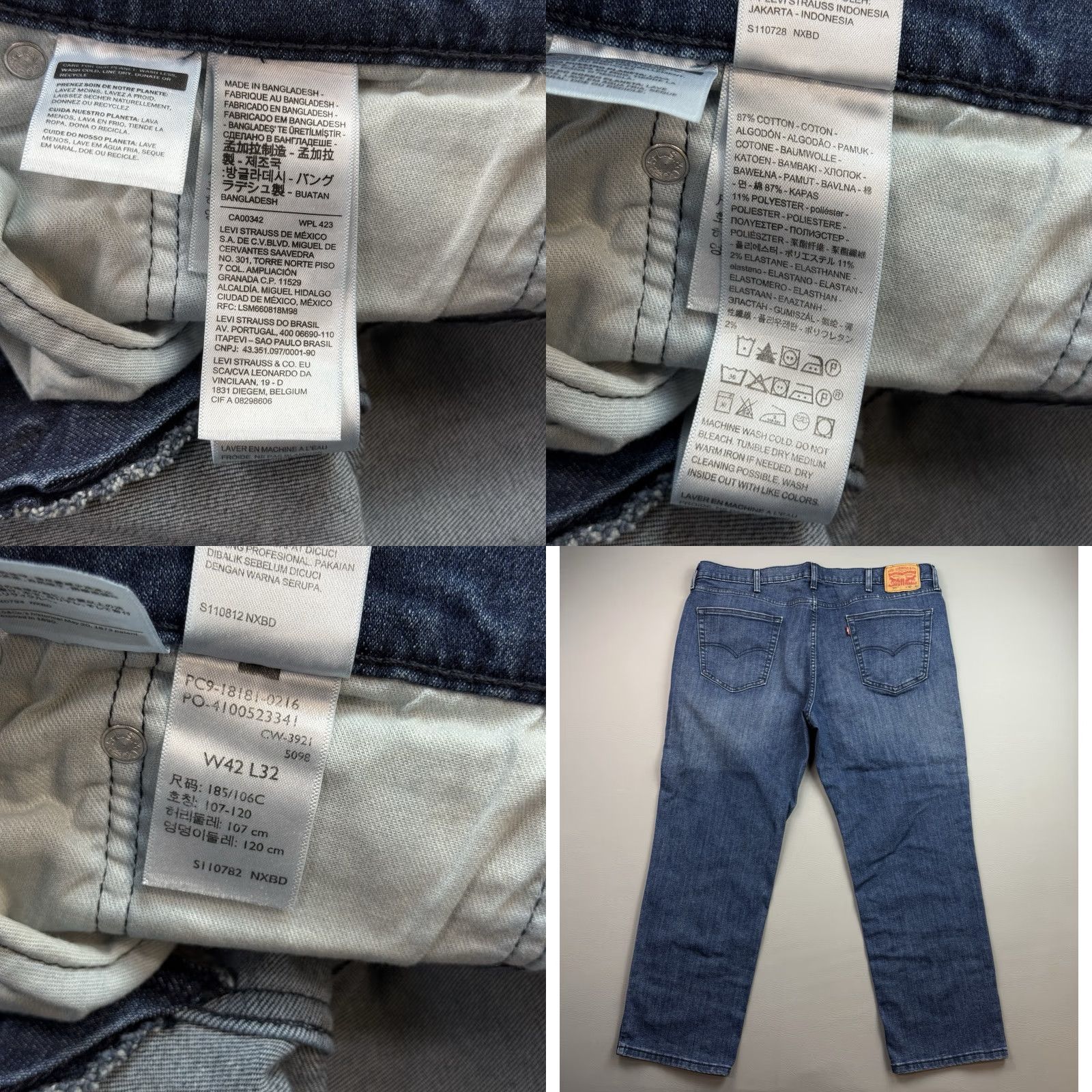 Levi's Levi's 541 Jeans Mens 42x32 Dark Wash Denim Athletic Taper Stretch Casual Jeans Mens Blue 90s Retro USA Jeans Size US 42 / EU 58 - 8 Thumbnail