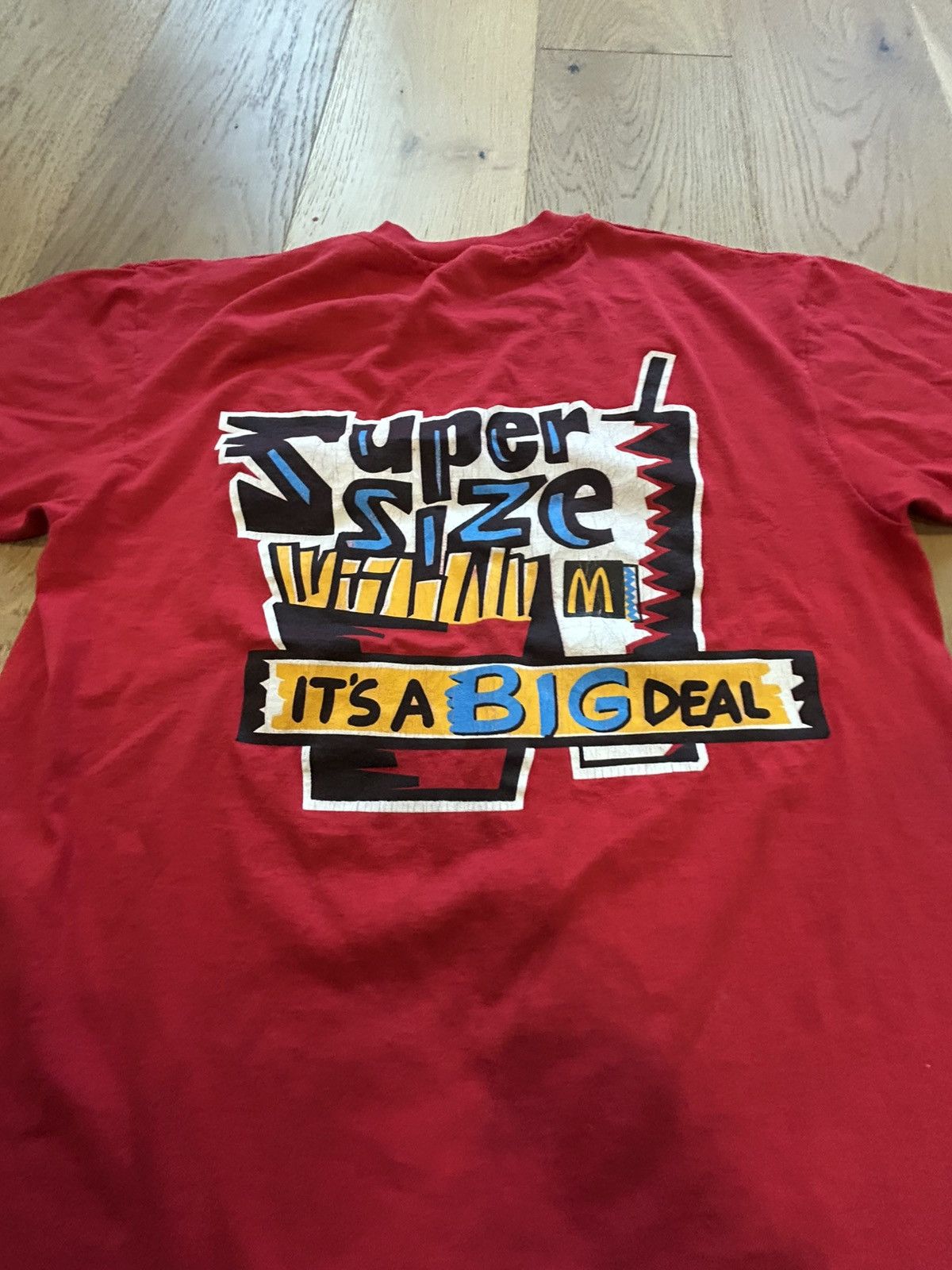Vintage RARE! Vintage 90s single stitch McDonald’s “super size” tee Size US L / EU 52-54 / 3 - 2 Thumbnail
