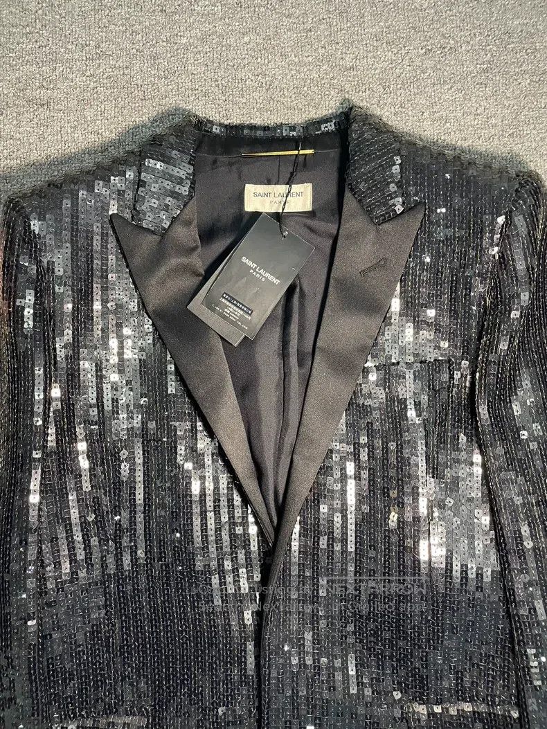 Saint Laurent Paris Saint Laurent Paris Black Scale Pattern Suit Size XS / US 0-2 / IT 36-38 - 2 Thumbnail