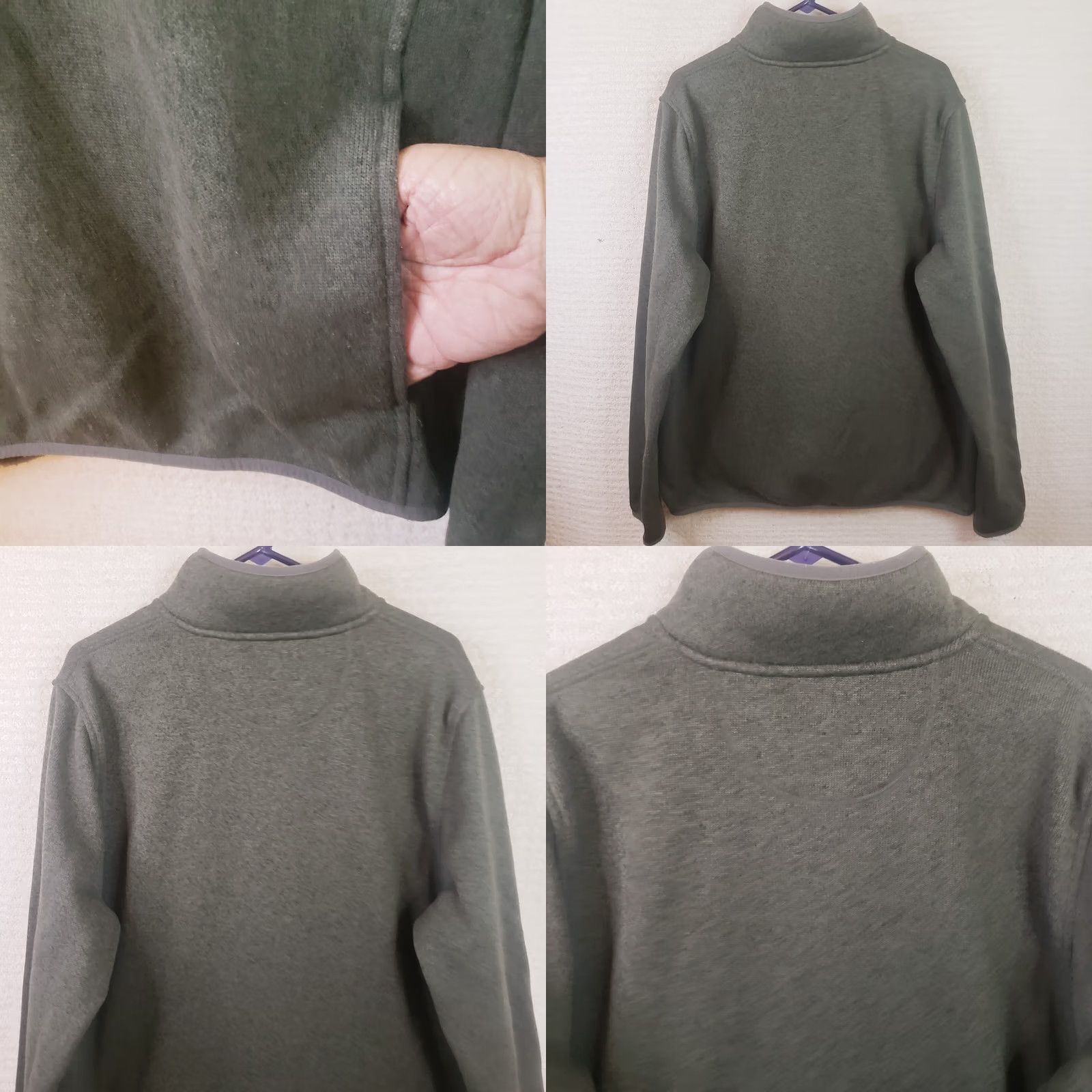 Vintage LL Bean Sweater Men's L Gray Knit Quarter Snap Pullover 502793 Knit Style Pockets Mock Neck Button/Pull 1/4 Snap Vintage No N/A Size US L / EU 52-54 / 3 - 8 Thumbnail