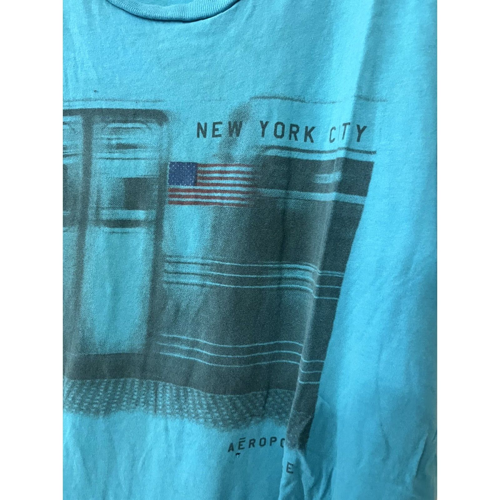 Aeropostale VINTAGE Aeropostale T-Shirt Shirt Mens L Blue Aqua Turquoise 90s Casual Mens Size US L / EU 52-54 / 3 - 4 Thumbnail