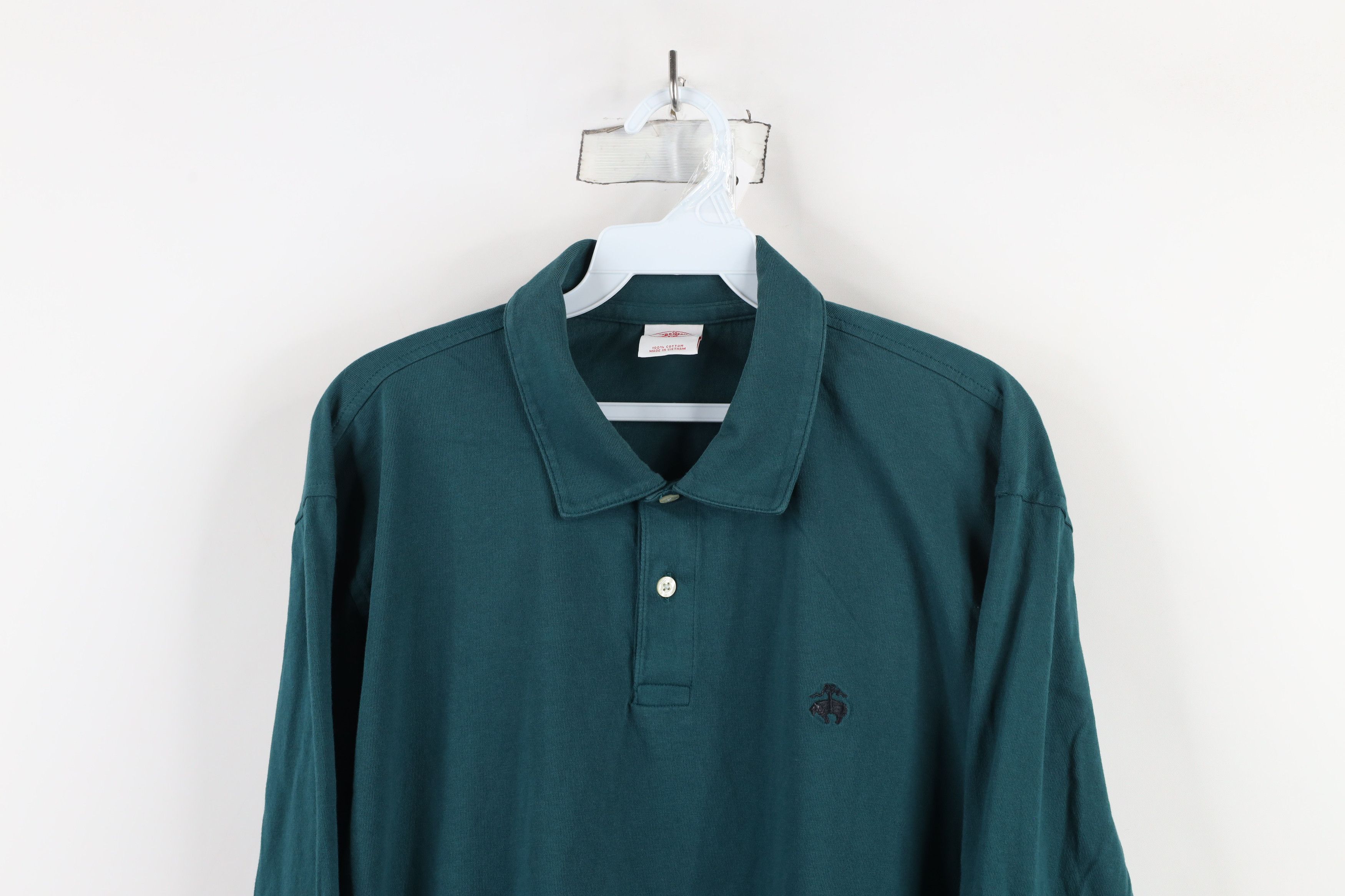 Brooks Brothers Vintage Brooks Brothers Long Sleeve Polo Shirt Green Cotton Size US L / EU 52-54 / 3 - 2 Thumbnail