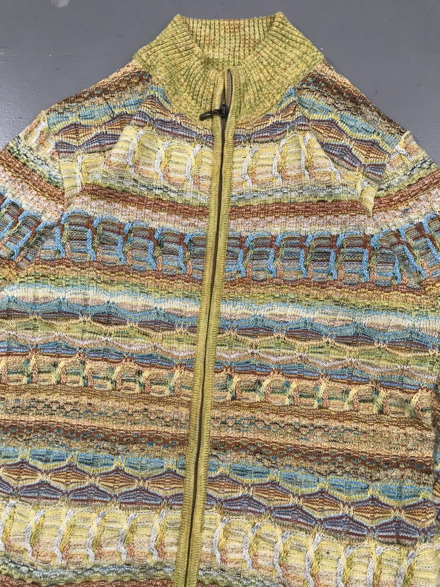 Designer × Vintage Rare Vintage marcazzani 3D knitting zipper sweater Size US M / EU 48-50 / 2 - 3 Thumbnail