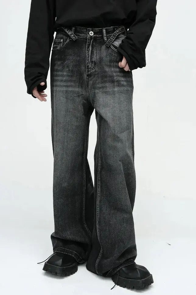 Japanese Brand Streetwear Straight Tube Wide Leg y2k Jeans Pants Size US 30 / EU 46 - 3 Thumbnail