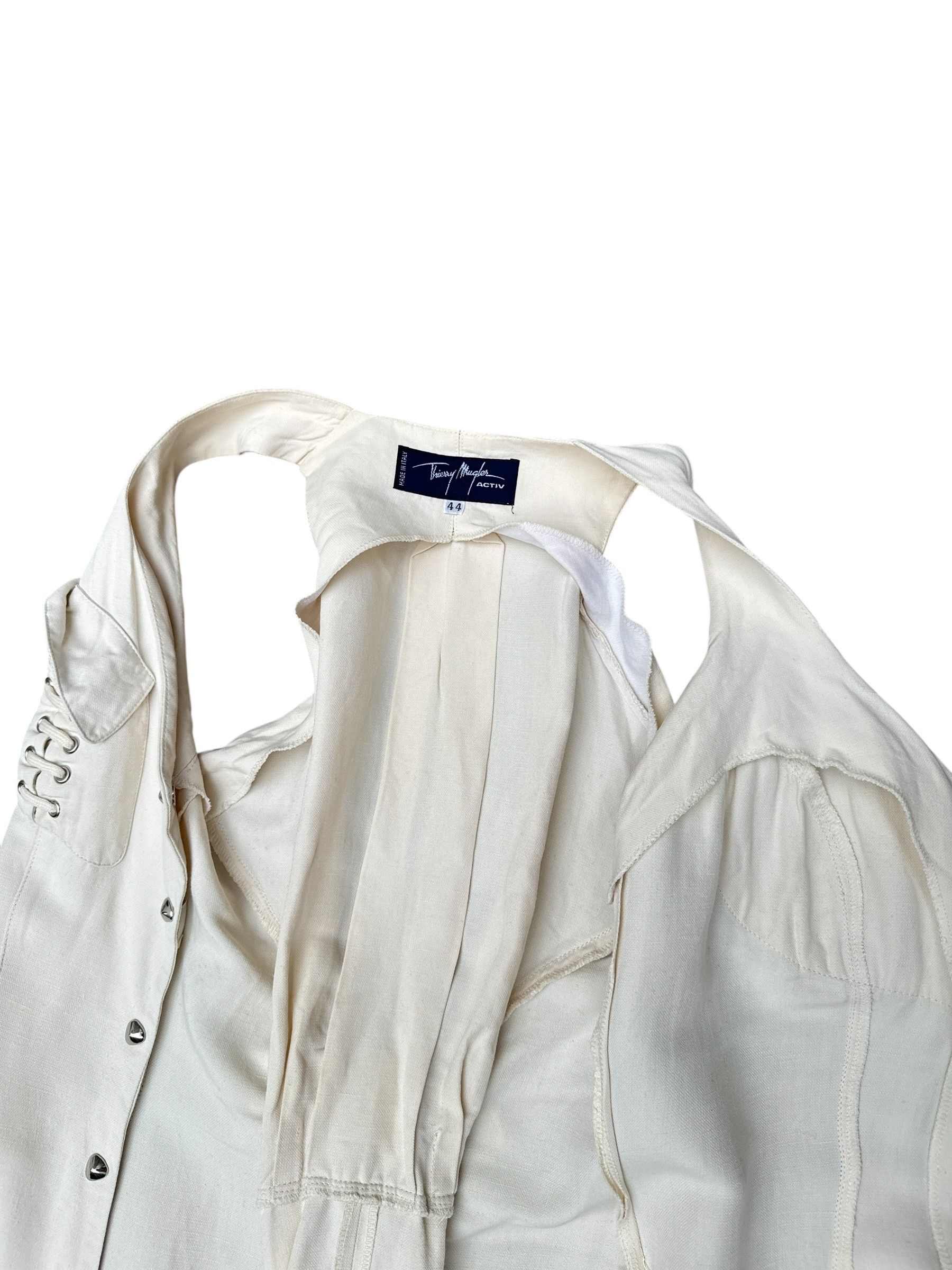 Thierry Mugler SS 1989 Beige Sculptural Dress Size IT 44 fit Size S / US 4 / IT 40 - 7 Thumbnail