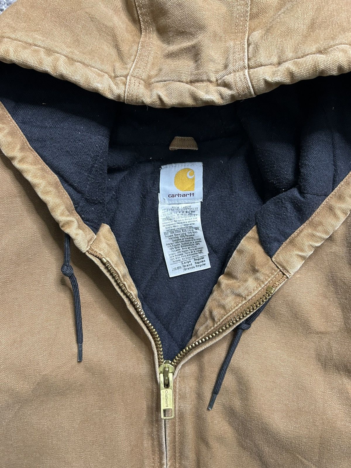 Carhartt Vintage Y2K Carhartt Arctic Jacket Hooded Camel Lined Work Size US L / EU 52-54 / 3 - 3 Thumbnail