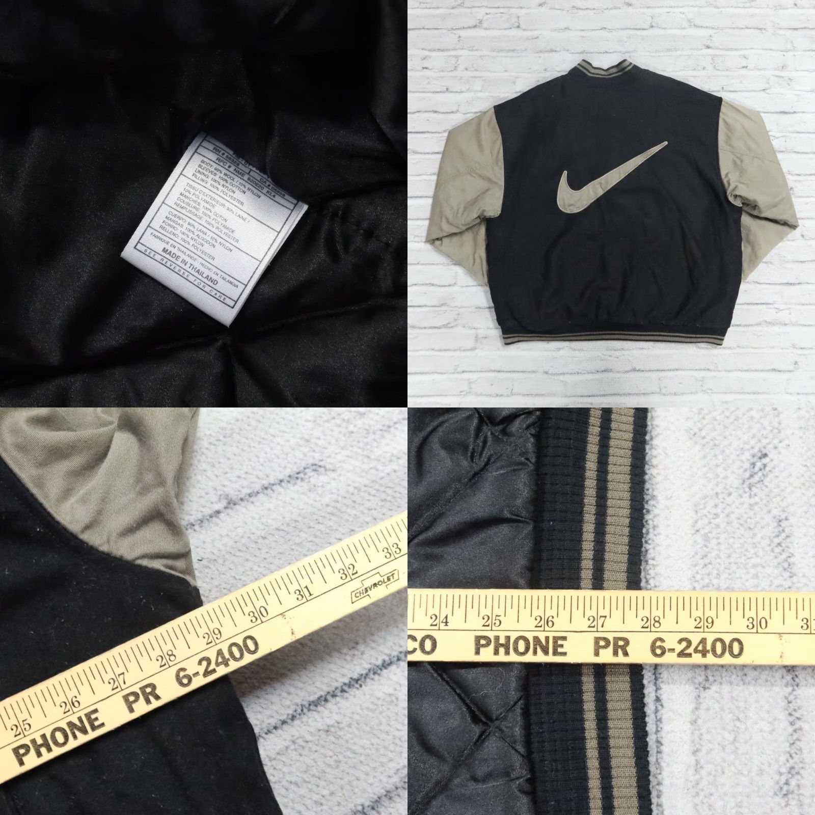 Nike VINTAGE Nike Swoosh Bomber Jacket 2XL Men Black 90s Size US XXL / EU 58 / 5 - 8 Thumbnail