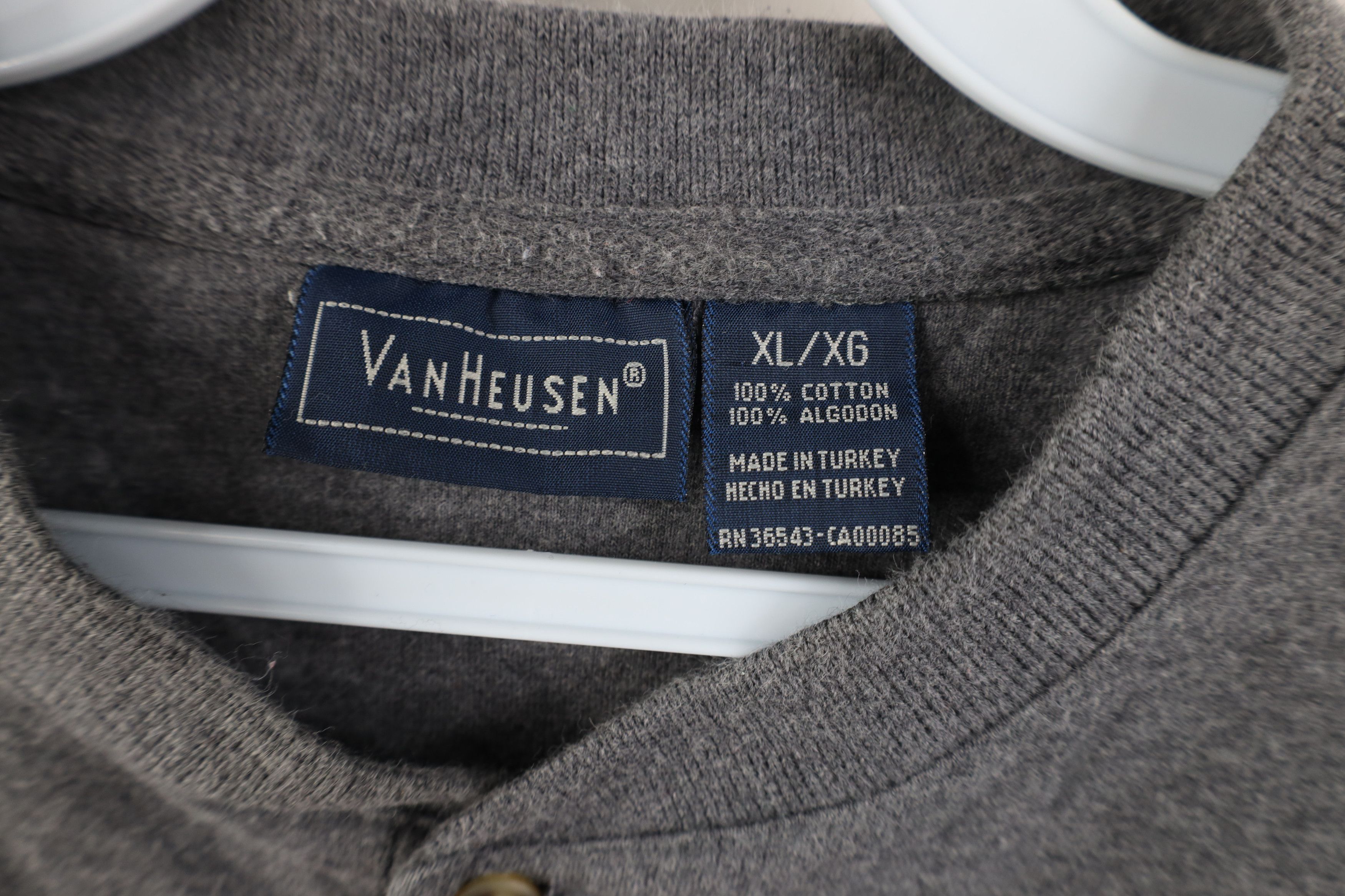 Vintage Vintage 90s Streetwear Blank Long Sleeve Henley T-Shirt Gray Size US XL / EU 56 / 4 - 5 Thumbnail
