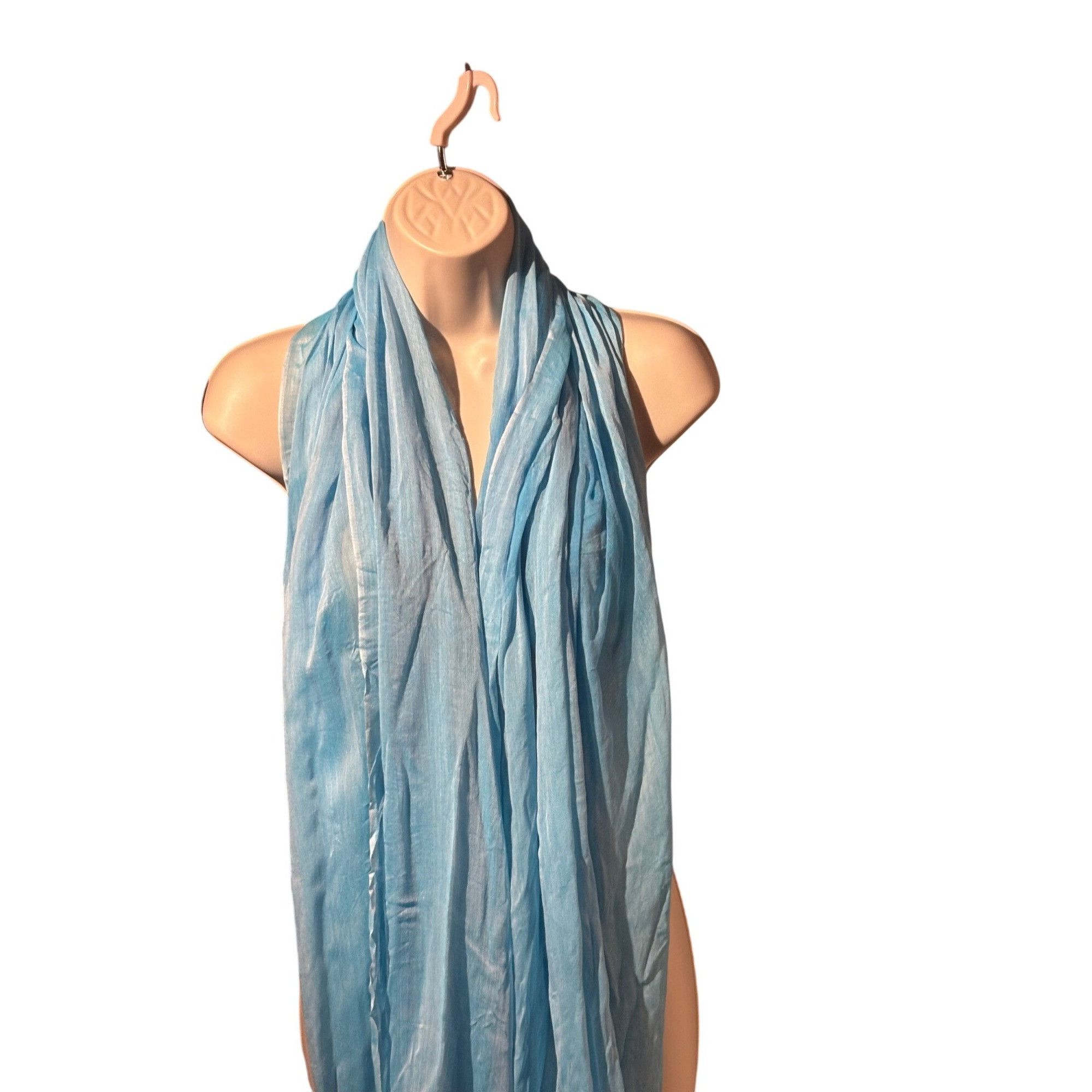 Other Calvin Klein Chambray Woven Scarf, Ocean Blue, OS Size ONE SIZE - 8 Thumbnail