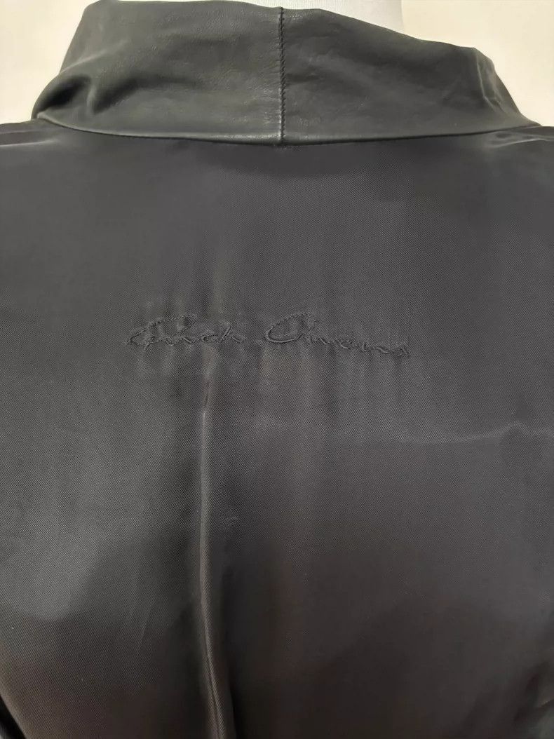 Rick Owens Vintage Black Leather Asymmetric Jacket Top- Size US M / EU 48-50 / 2 - 7 Thumbnail