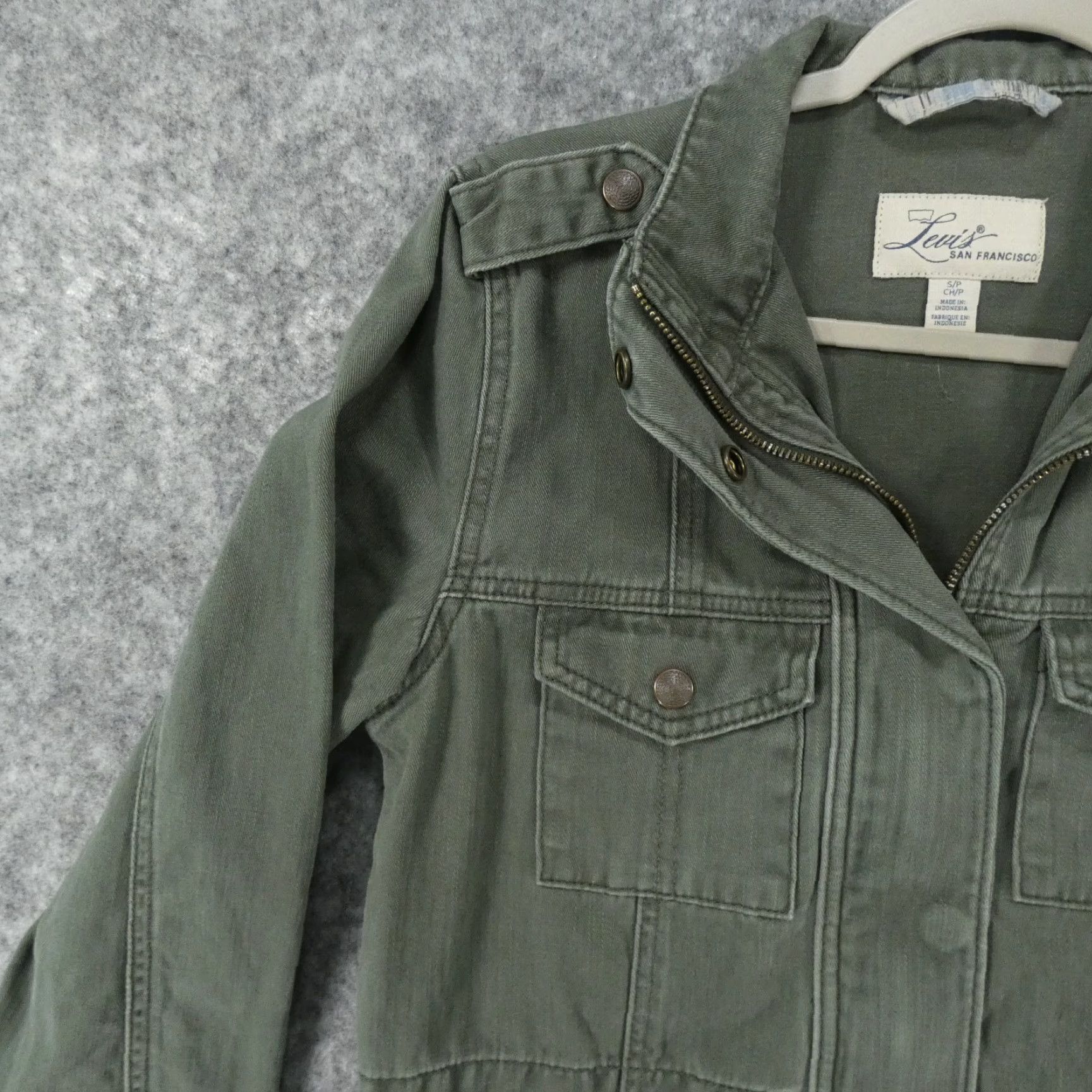 Levi's Levi's Jacket Womens Small Green Snap Over Full Zip Chore Coat Casual Size S / US 4 / IT 40 - 3 Thumbnail