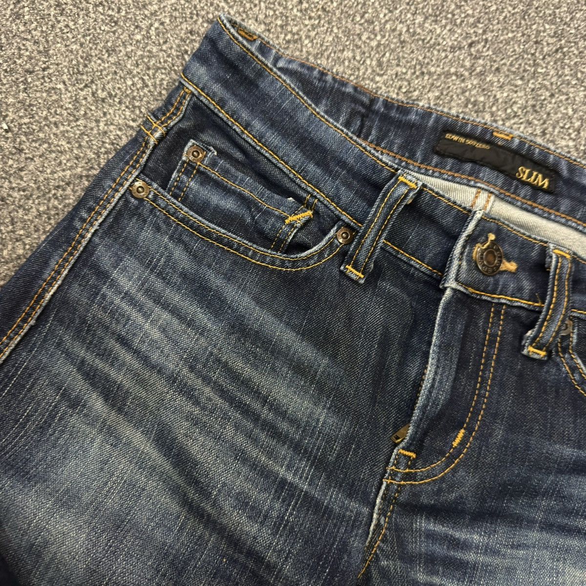 Beauty Beast Vintage 90s Archive Edwin 503 Zero Slim Low Rise Denim Size 29" - 12 Thumbnail