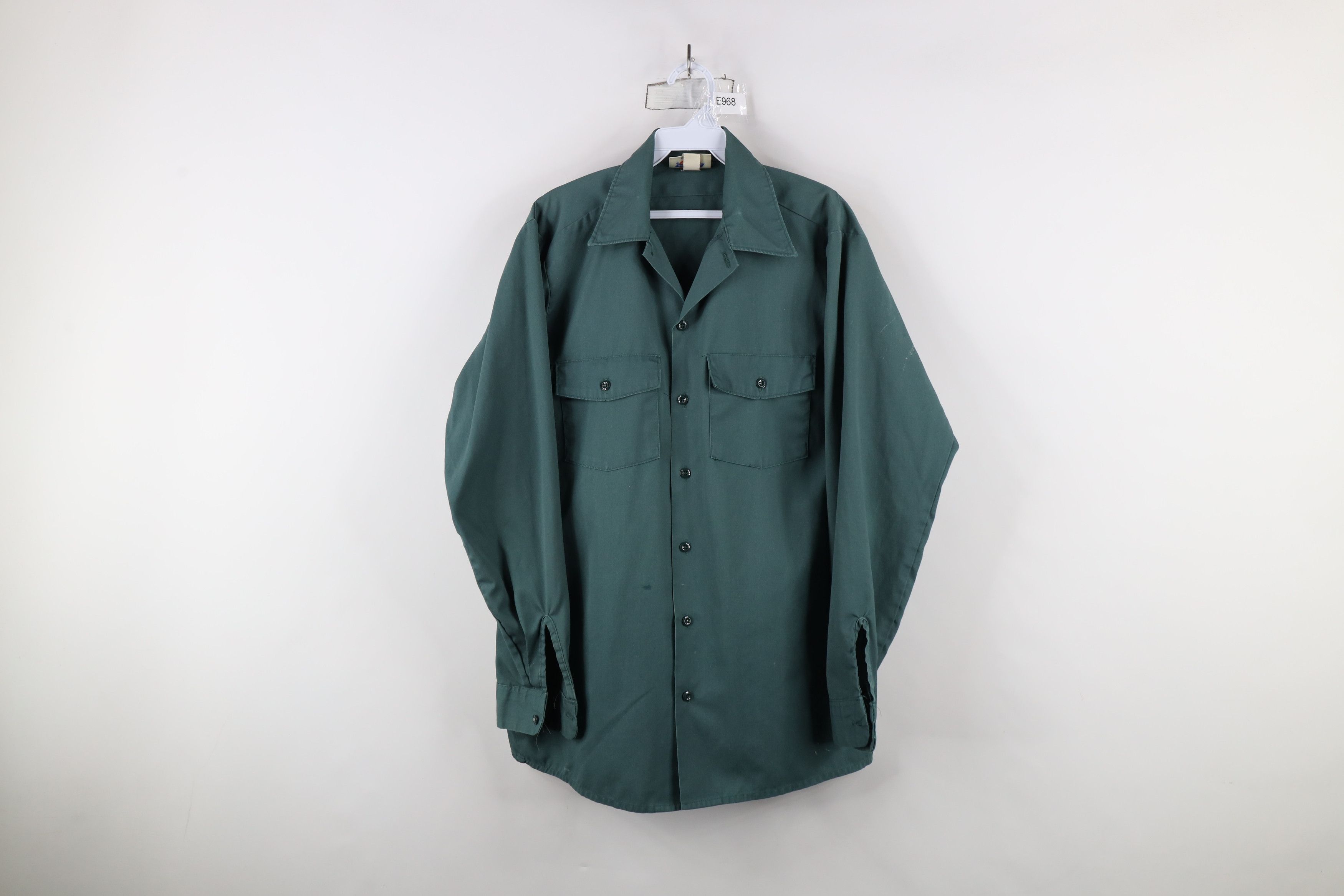 Dickies × Vintage Vintage 90s Dickies Workwear Button Shirt Green USA Size US M / EU 48-50 / 2 - 1 Thumbnail