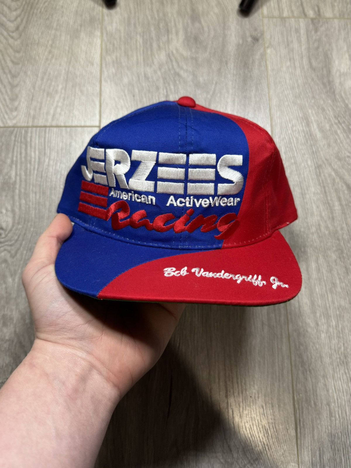 Jerzees × NASCAR × Vintage Bob Vandergriff Jr Jerzees Activewear Racing Snapback Size ONE SIZE - 1 Thumbnail