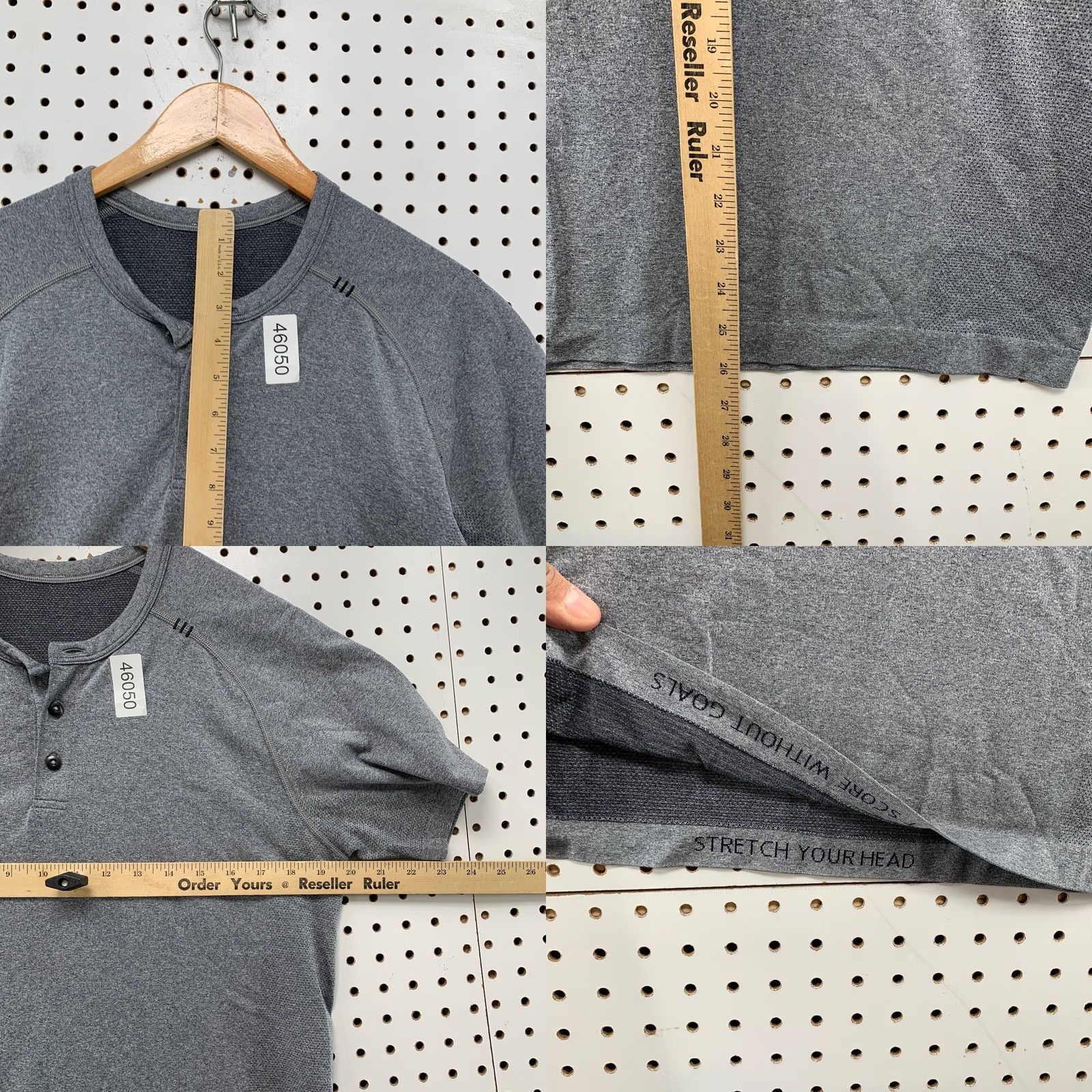 Lululemon Lululemon Active Henley Shirt Mens M Gray Short Sleeve Run Workout Size US M / EU 48-50 / 2 - 8 Thumbnail