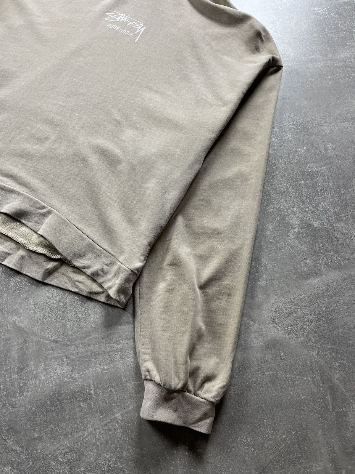 Other Stüssy Authentic Hooded Sweatshirt Minimal Logo Hoodie Taupe Size L / US 10 / IT 46 - 3 Thumbnail