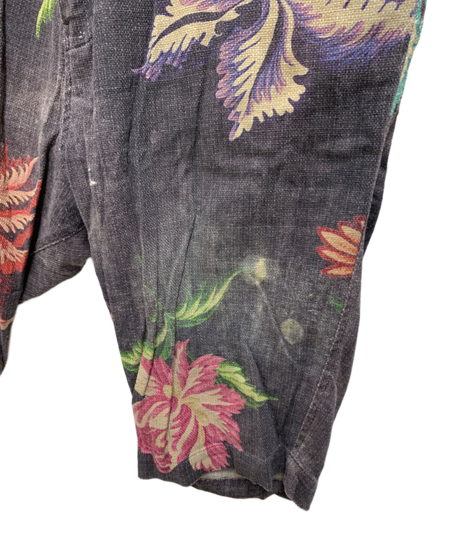 Yohji Yamamoto Yohji Yamamoto pour homme Cotton Linen Floral Wide Shorts Size US 35 - 8 Thumbnail