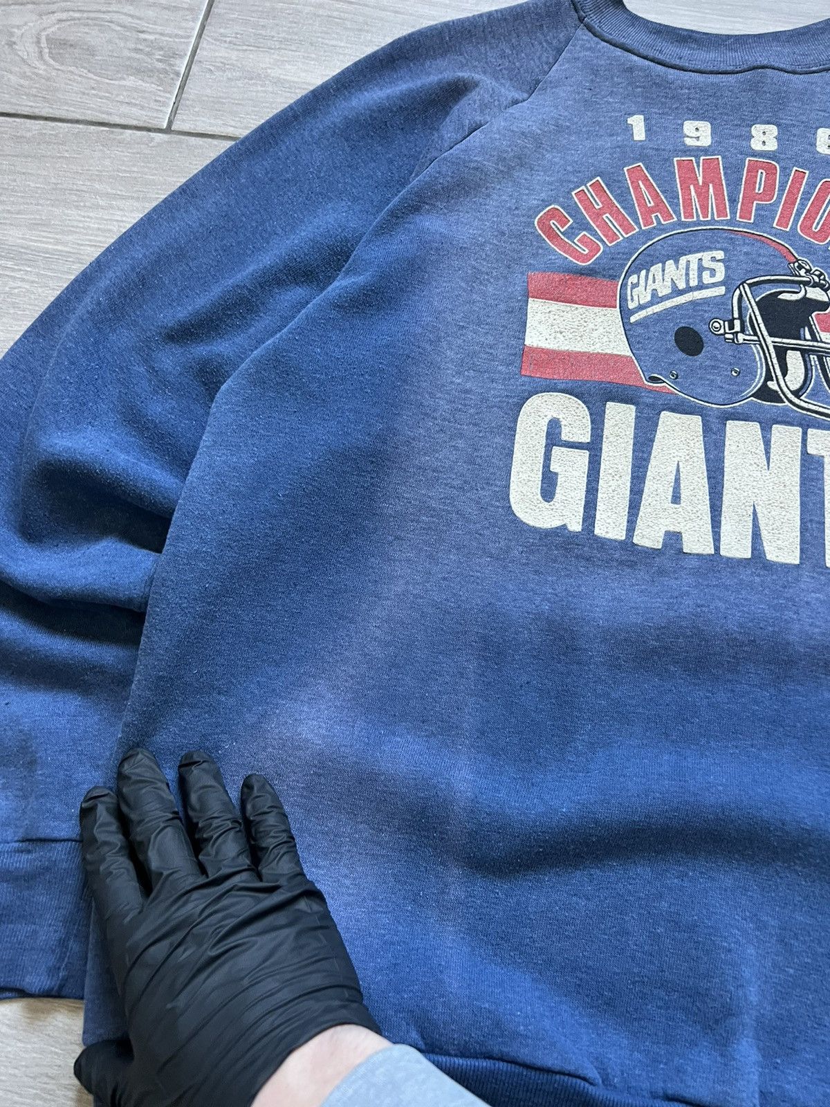 NFL Vintage 1986 Faded New York Giants NFL Super Sweatshirt Size US M / EU 48-50 / 2 - 6 Thumbnail