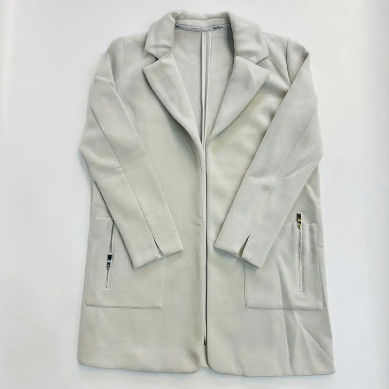 Max Mara MaxMara Elegant Long Coat in Light Grey 0089 Size M / US 6-8 / IT 42-44 - 1 Thumbnail