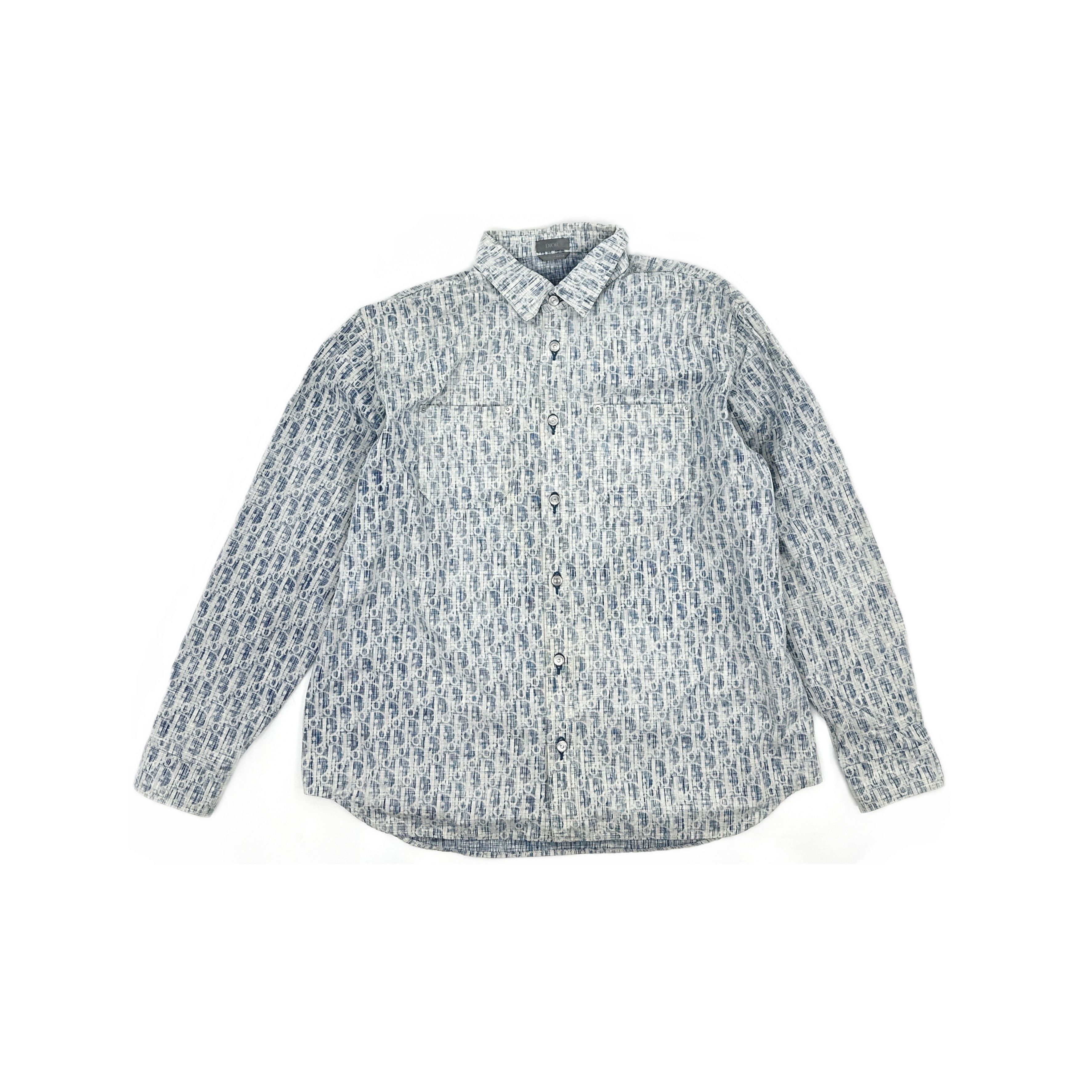 Dior Dior Oblique Pattern Denim Shirt 43 Size US L / EU 52-54 / 3 - 1 Thumbnail