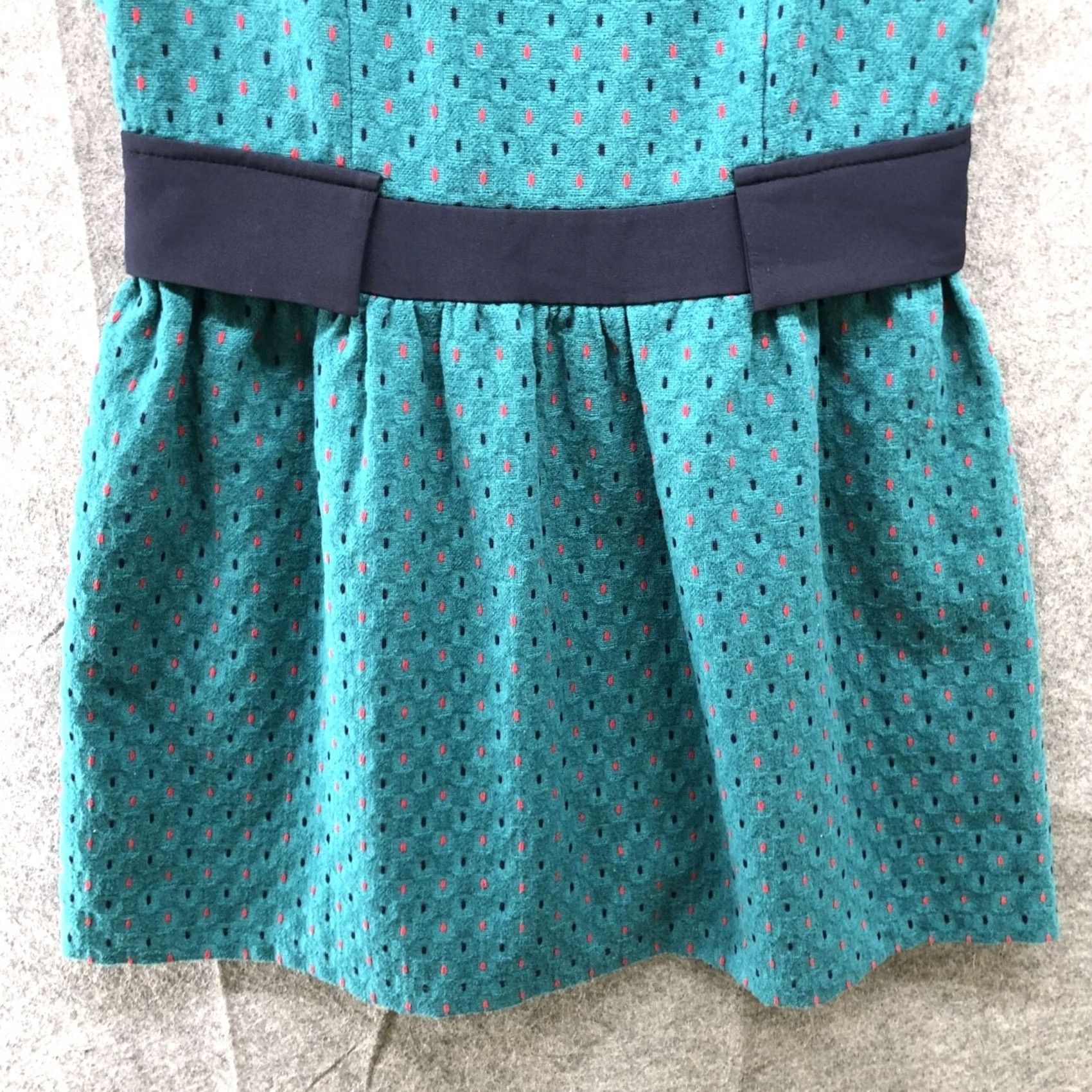 Asos ASOS Wool Blend Dress Womens L Teal Sleeveless A-Line Knee Length Twee Retro Formal Casual Party/Cocktail Size L / US 10 / IT 46 - 4 Thumbnail