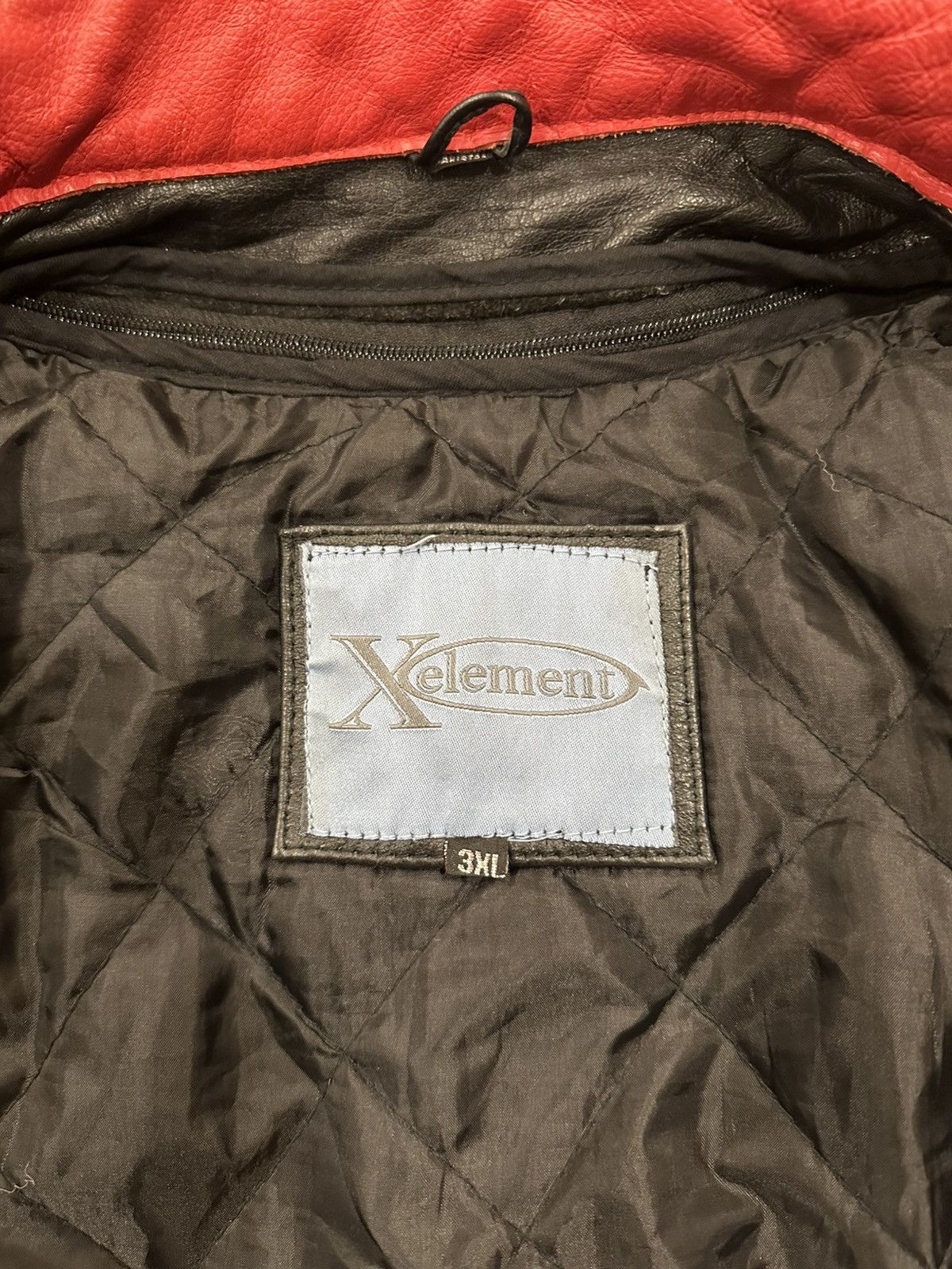 Vintage Vintage Xelement Red / Black Racer Moto Biker Leather Jacket Size US XXL / EU 58 / 5 - 17 Thumbnail