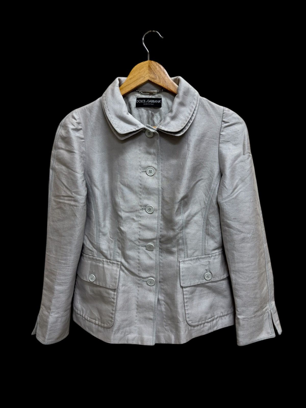 Dolce & Gabbana Dolce & Gabbana Women’s Career Double Colar Linen Blazer Size XS / US 0-2 / IT 36-38 - 1 Thumbnail