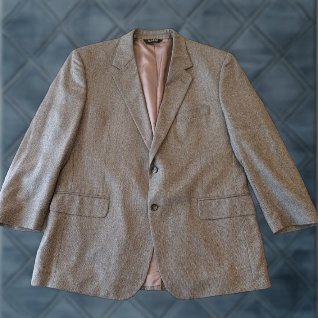 Jos. A. Bank Jos. A. Bank Blazer Mens 46 Gray Silk Wool Two-Button Single VentJacket/Suit Coat Cardigan? Size 46R - 1 Thumbnail