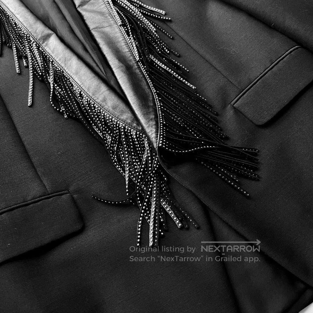Saint Laurent Paris Saint Laurent Fringe Leather Collar Blazer. Size US M / EU 48-50 / 2 - 5 Thumbnail