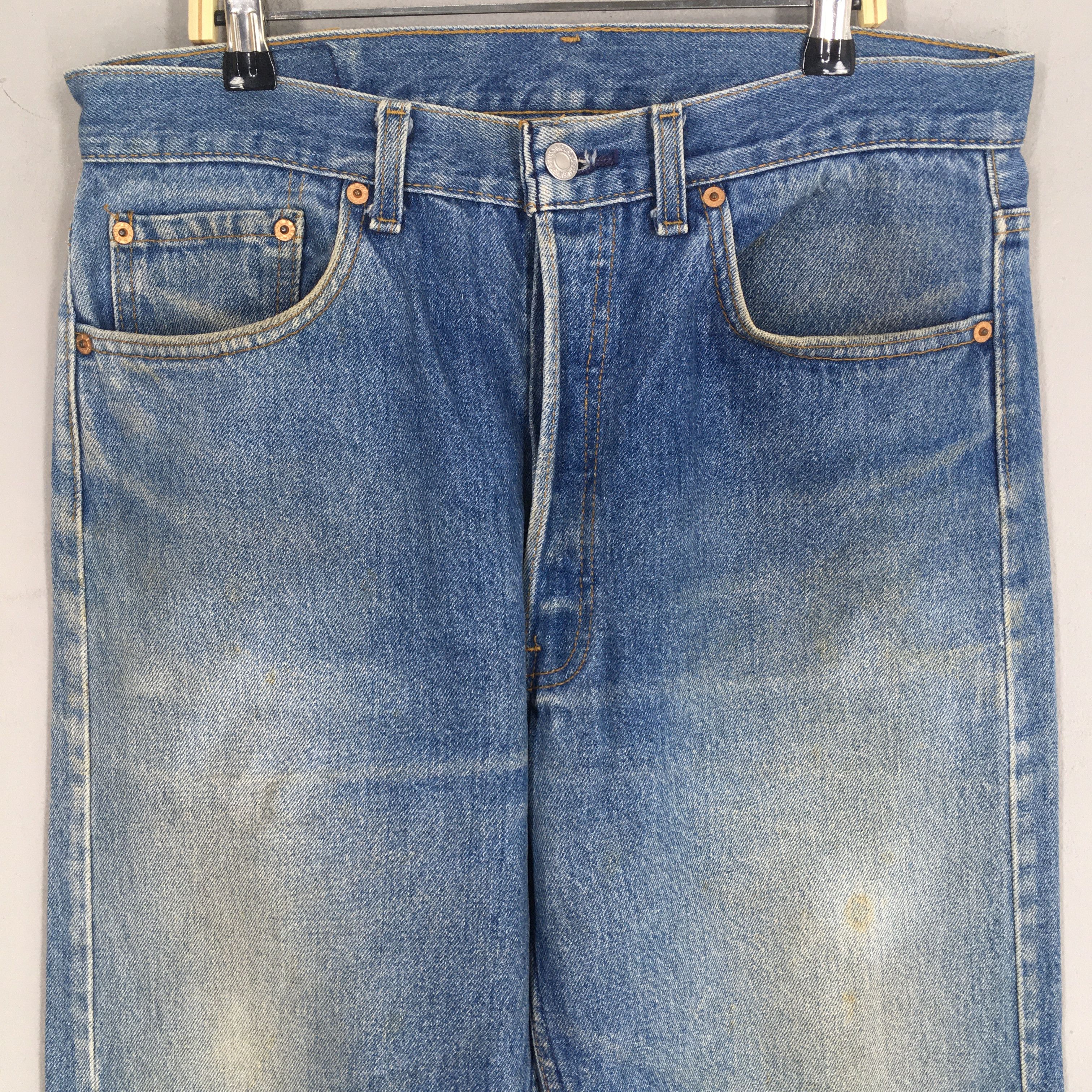 Levi's Size 30x30 Vintage 90s Levi's 501 Faded Blue Jeans S2021 Size US 30 / EU 46 - 2 Thumbnail