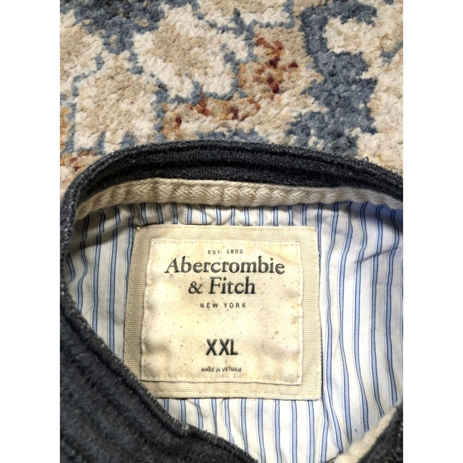 Abercrombie & Fitch Abercrombie & Fitch Shirt Mens 2XL Gray Henley Long Sleeve A&Fitch 1892 Logo Size US XXL / EU 58 / 5 - 7 Thumbnail
