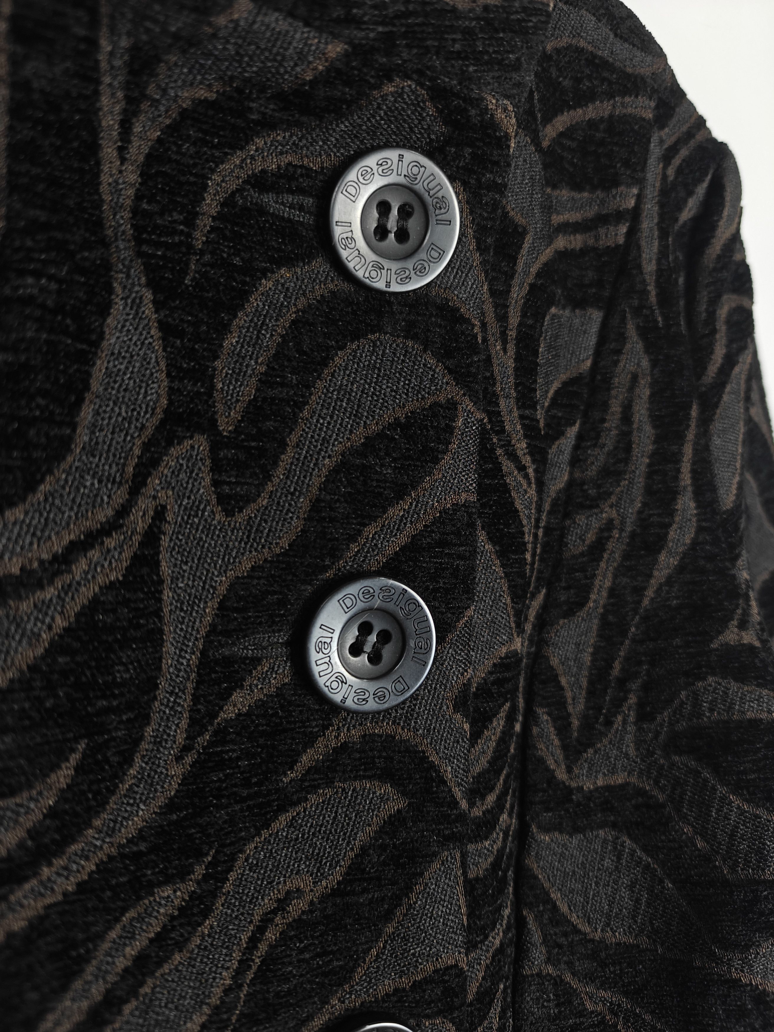 Desigual Desigual Coat Jacket Button Tiger Black size 36 Size S / US 4 / IT 40 - 7 Thumbnail