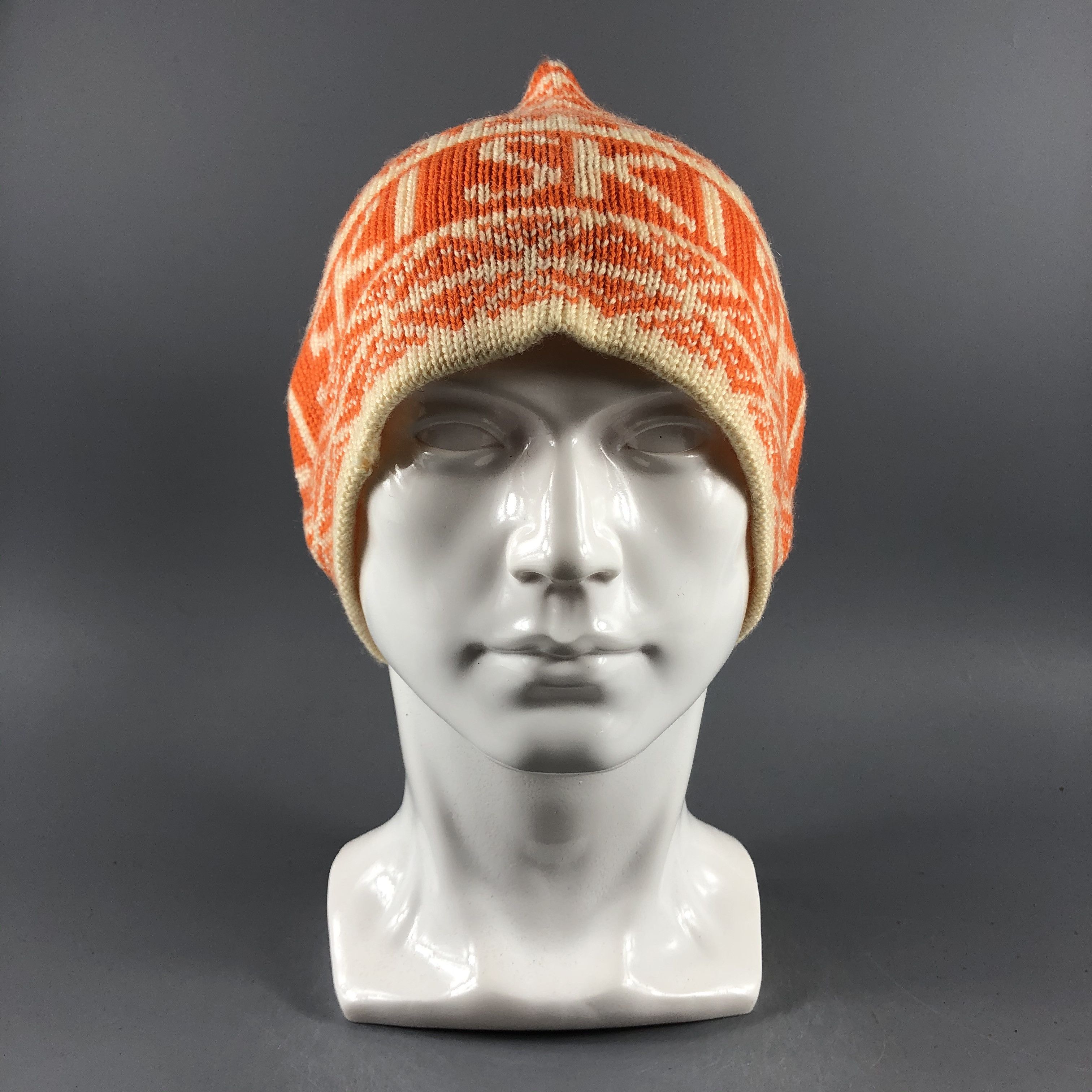 Vintage Ski Fair Isle Beanie Snow Hat Snow Cap -D377 Size ONE SIZE - 2 Thumbnail