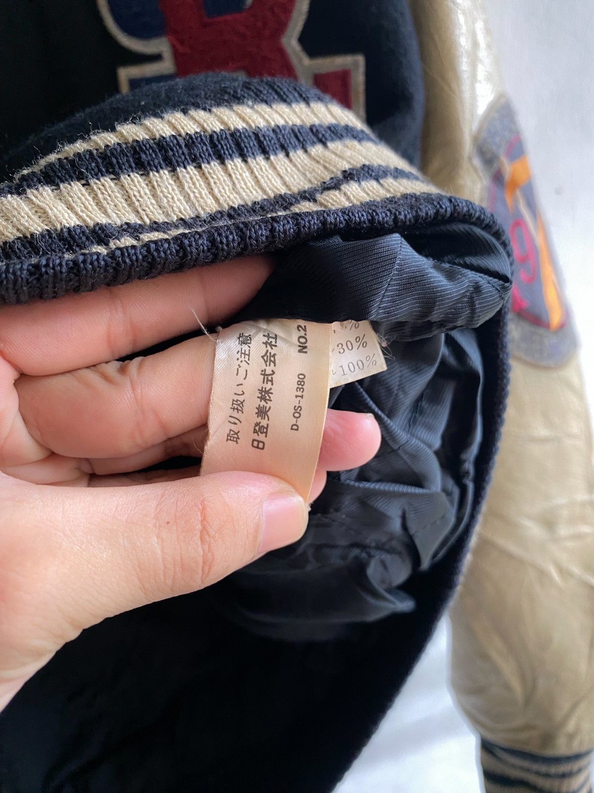 Chaps Ralph Lauren × Ralph Lauren Vtg Chaps Ralph Lauren Varsity Wool Leather Size US L / EU 52-54 / 3 - 9 Thumbnail