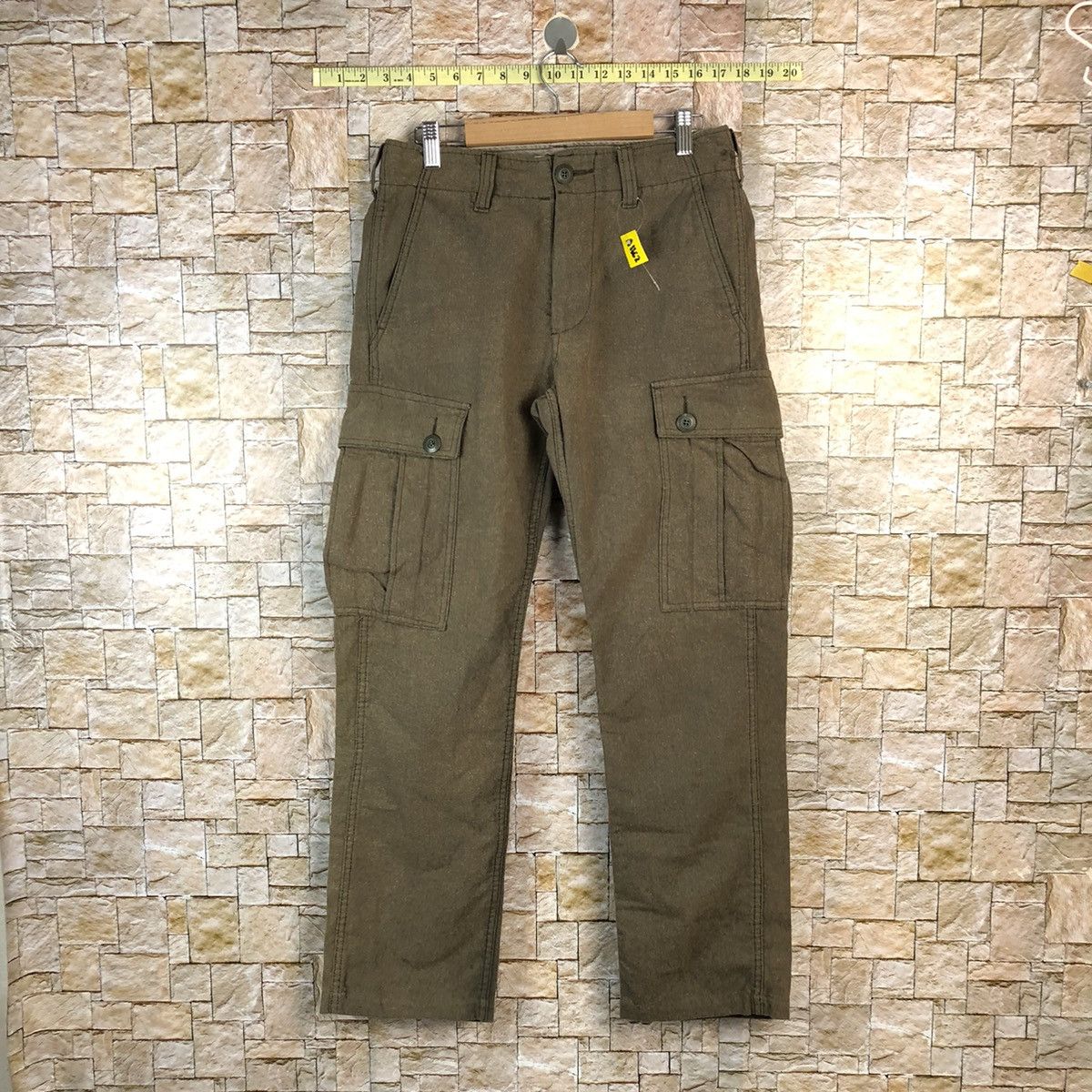 Japanese Brand Back Number Brown Cargo Multipocket Pants #A1162 Size US 27 - 1 Thumbnail