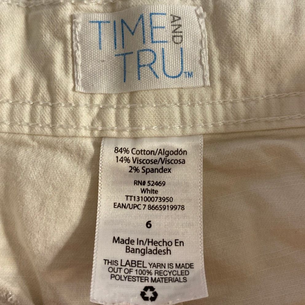 Other Casual Summer Utility Cargo Shorts White Time and Tru 6 Size 28" / US 6 / IT 42 - 3 Thumbnail