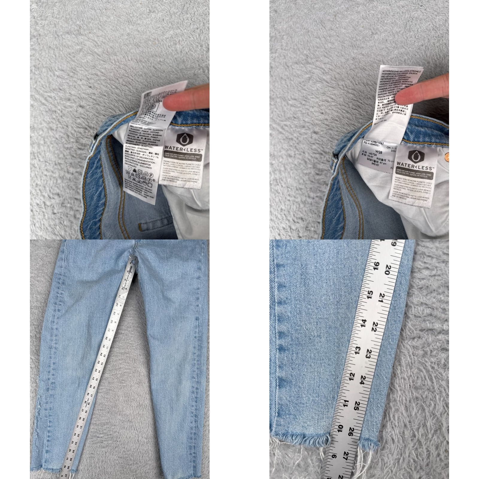 Levi's Levi's Wedgie Fit Women's Jeans 28 Blue Denim Skinny Mid Rise Distressed 28x27 Retro Size 28" / US 6 / IT 42 - 8 Thumbnail