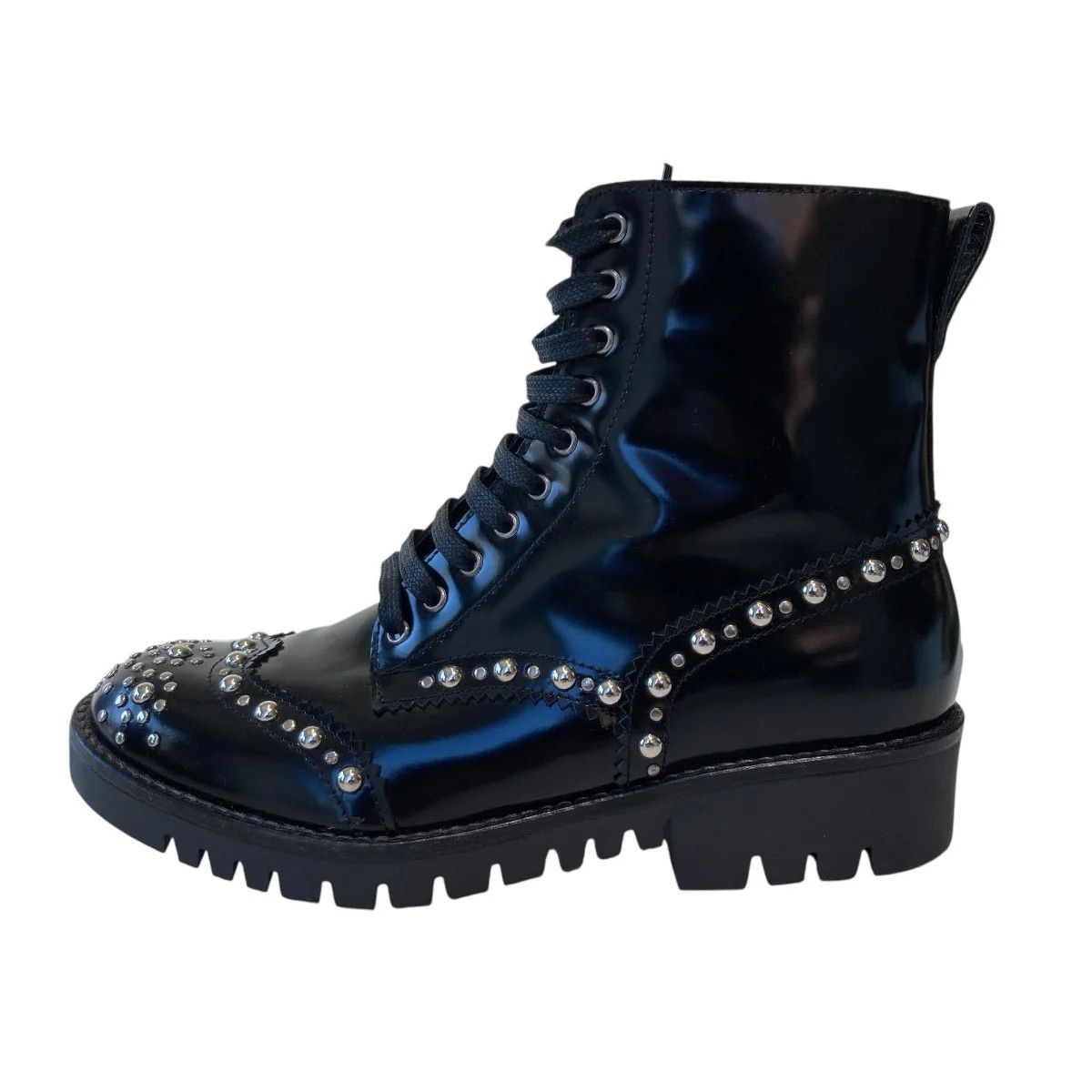 Alexander McQueen × MCQ Studded Leather Combat Boots Size US 5 / IT 35 - 2 Thumbnail
