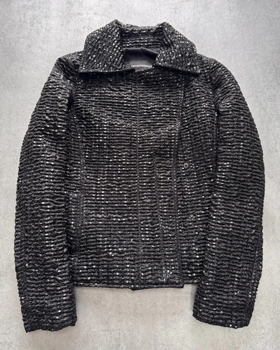 Emporio Armani × Vintage FW2008 Emporio Armani Black Screens Jacket Size S / US 4 / IT 40 - 1 Thumbnail