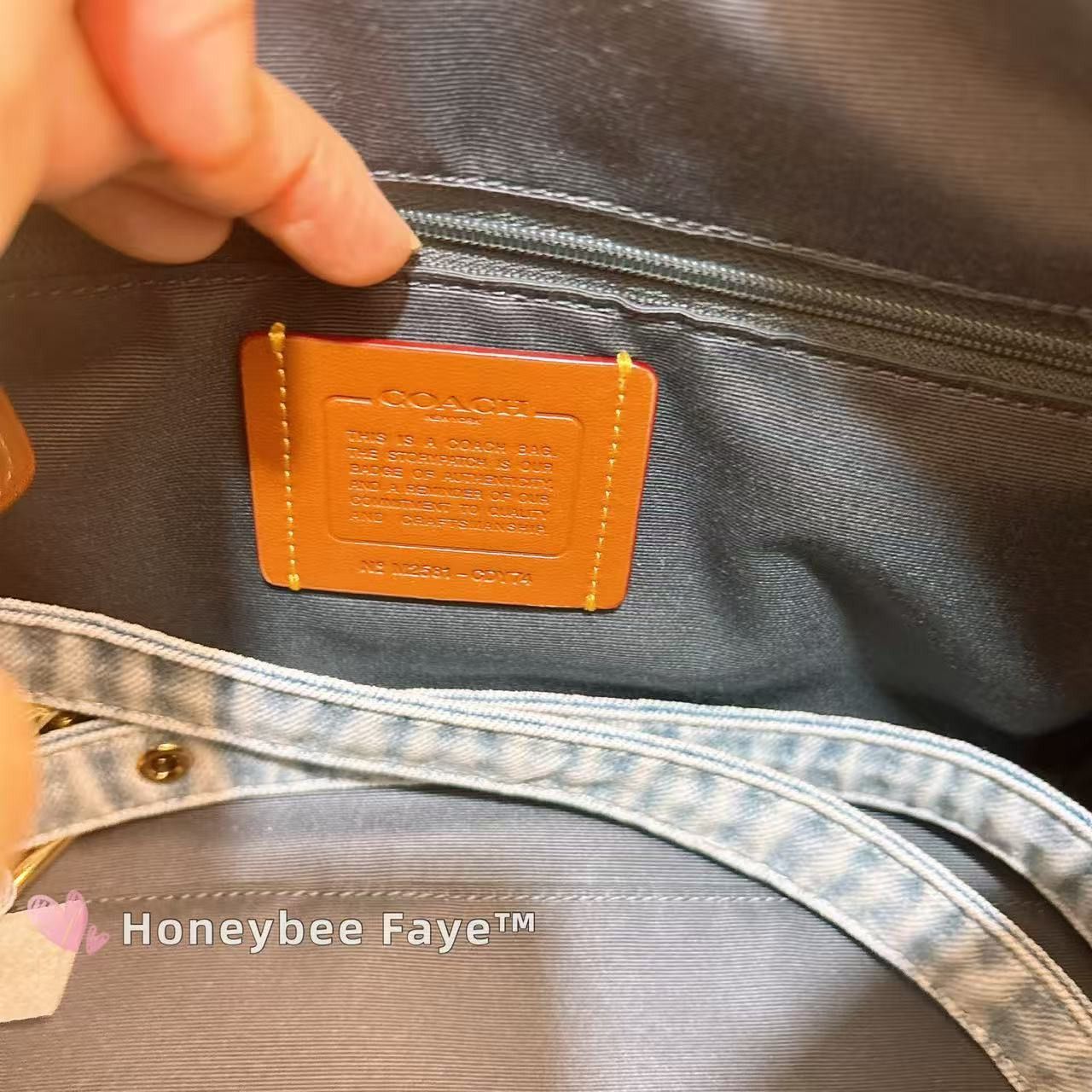 Coach Rowan Satchel Bag In Loved Denim With Charms CDY74 Size ONE SIZE - 9 Thumbnail