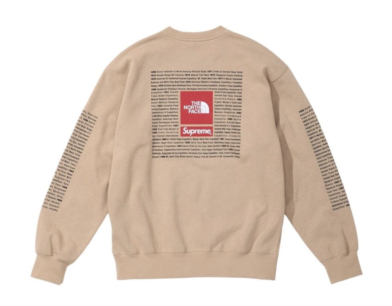 image of Supreme x The North Face Crewneck in Tan, Men's (Size 2XL)