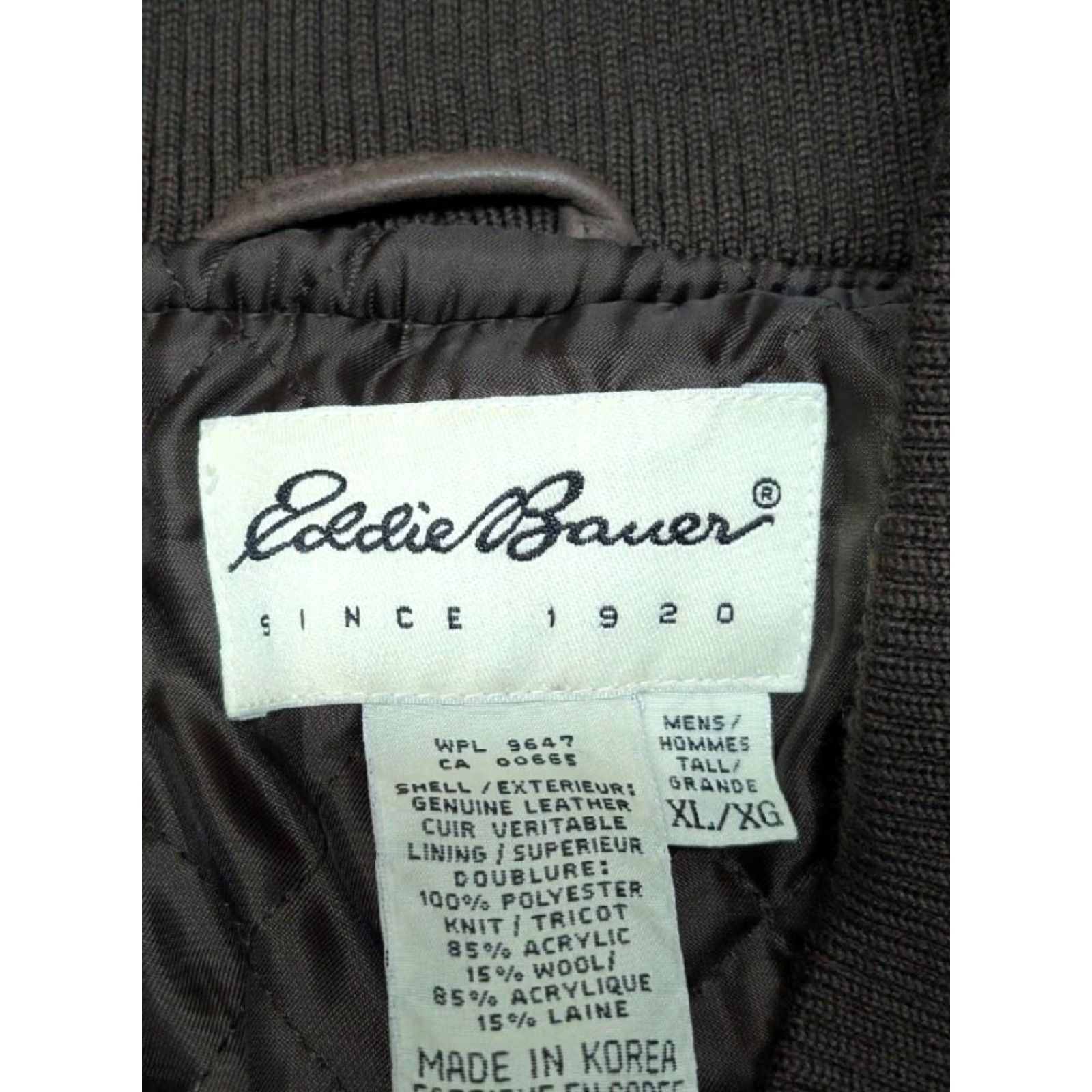 Eddie Bauer VINTAGE Eddie Bauer leather jacket XLT brown cowhide XL TALL bomber varsity Men XS? Size US XL / EU 56 / 4 - 5 Thumbnail