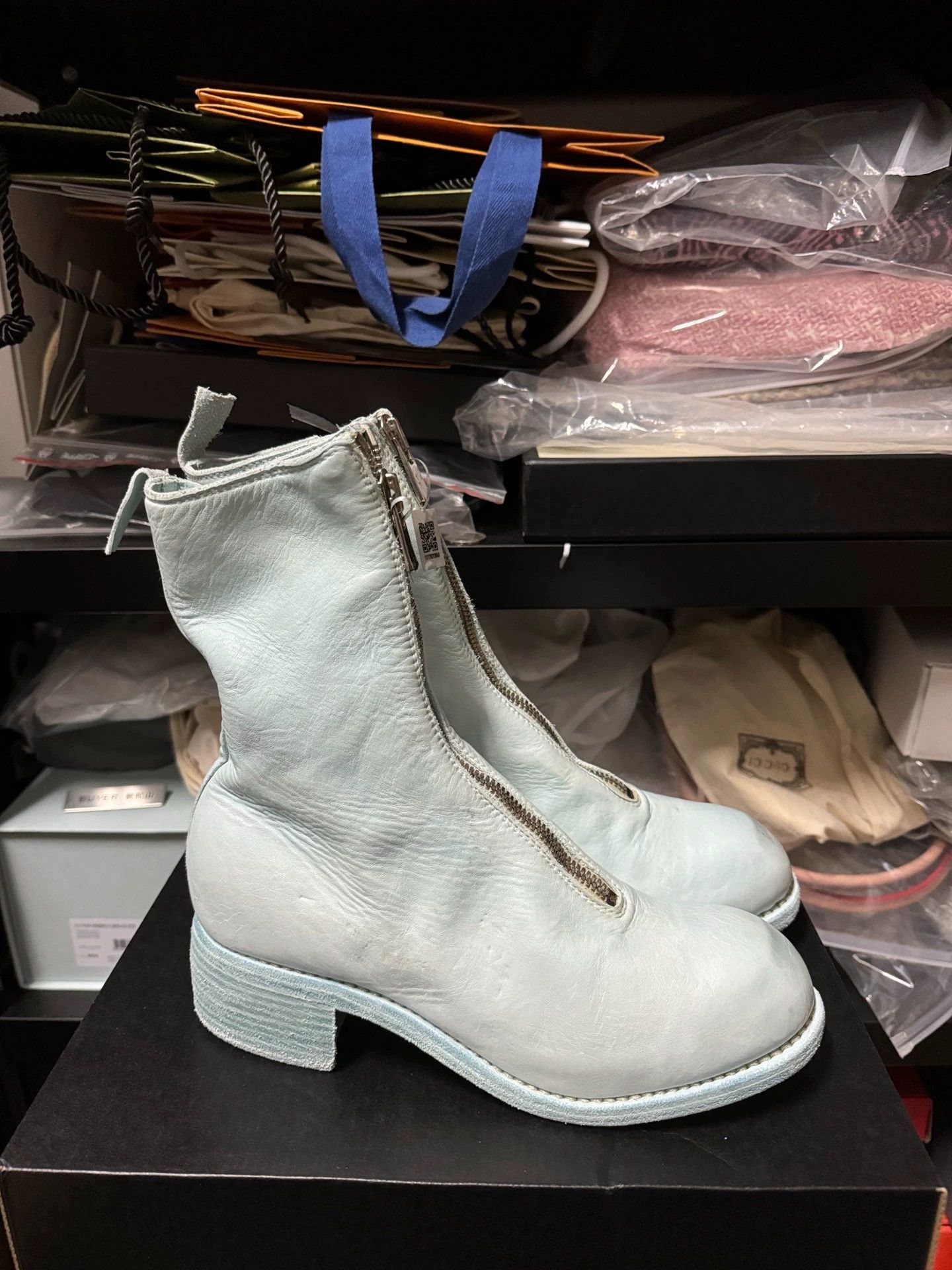 Guidi Guidi PL2 baby blue leather boots 37.5 Size US 7 / IT 37 - 1 Thumbnail