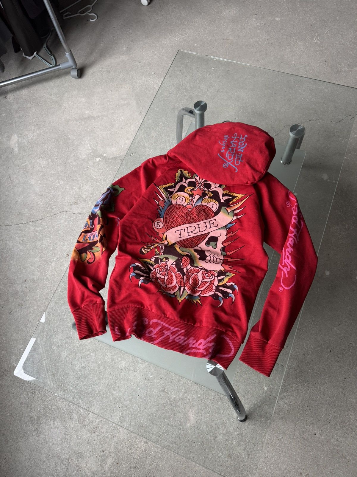 Ed Hardy Vintage Ed Hardy Zip Hoodie Red Size S / US 4 / IT 40 - 6 Thumbnail