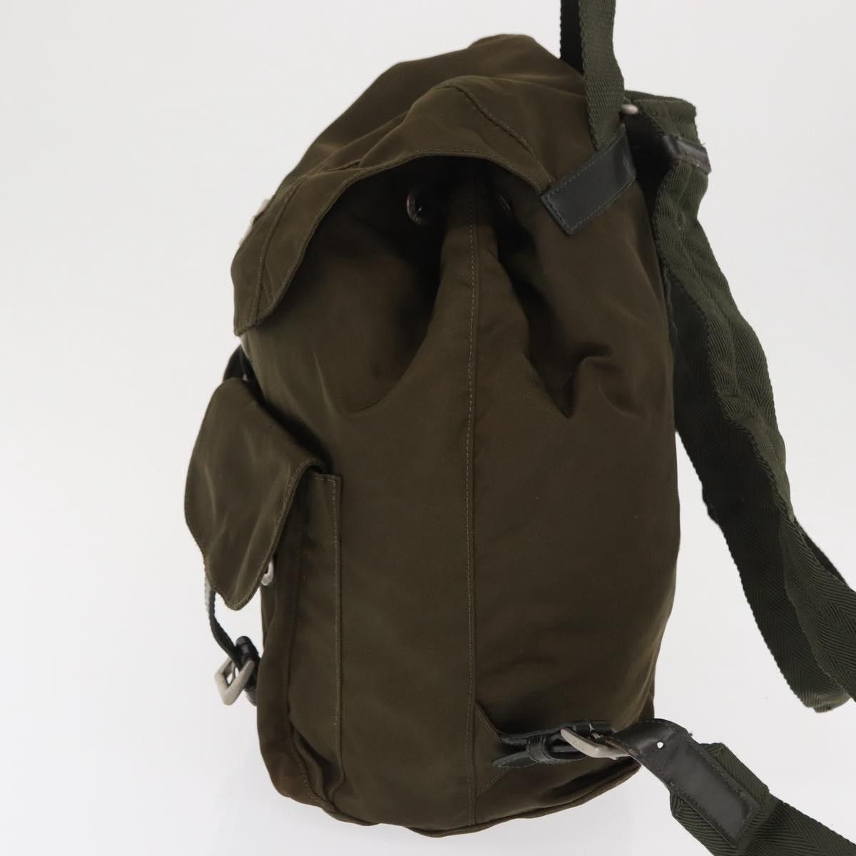 Prada PRADA Backpack Nylon Khaki Silver Auth 168394 - Jerrillo Size ONE SIZE - 4 Thumbnail