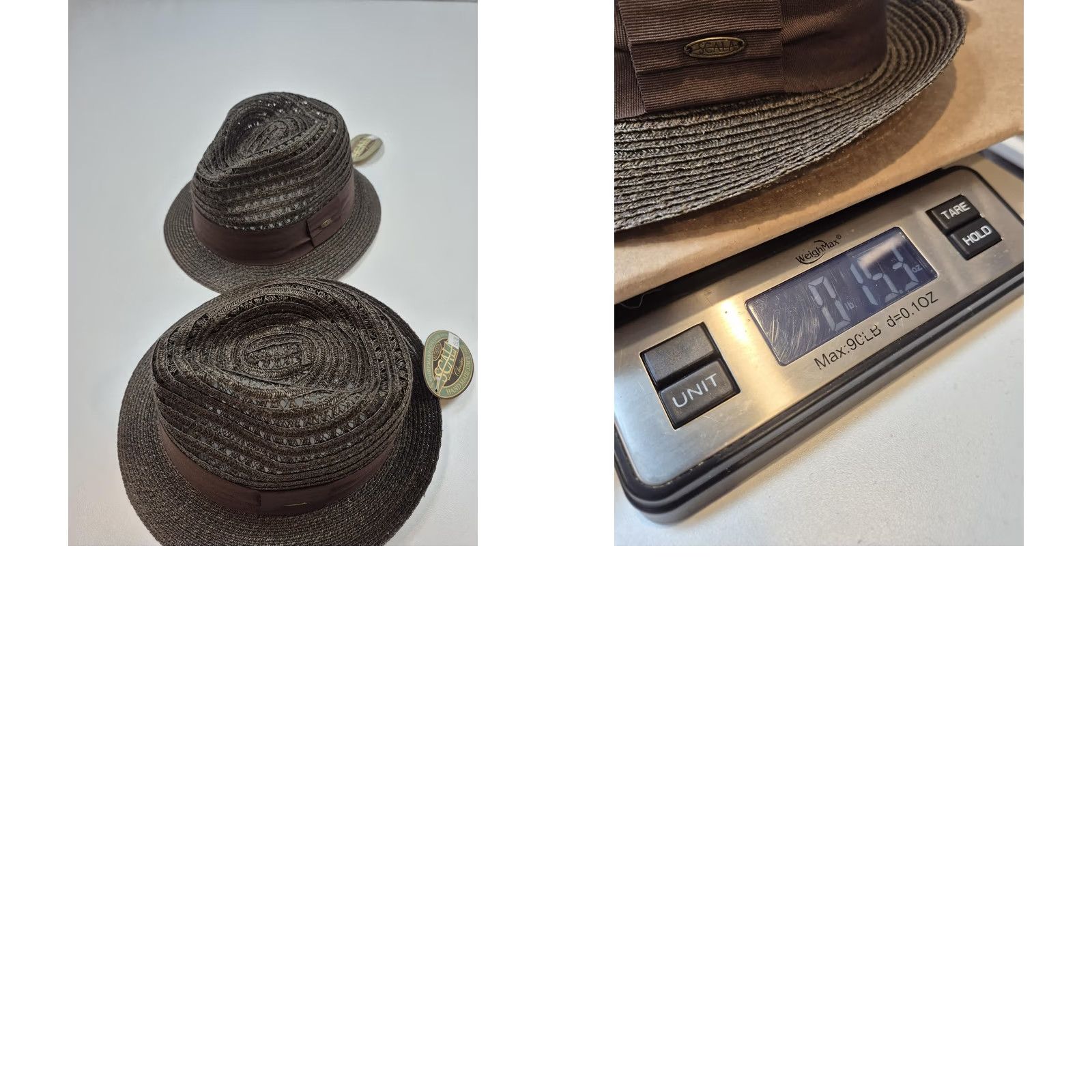 Vintage VINTAGE Scala Fedora Hat Trilby Fitted Mens L Brown Straw Breathable Lightweight Summer Size ONE SIZE - 8 Thumbnail