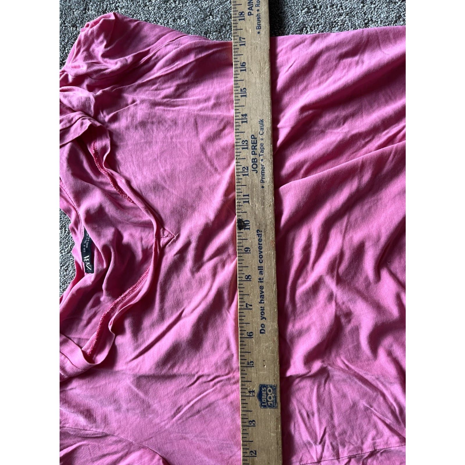 Zara VINTAGE Zara S V-Neck Tee Women's Shirt Small Pink Solid 90s Concert Womens Size 28" / US 6 / IT 42 - 4 Thumbnail